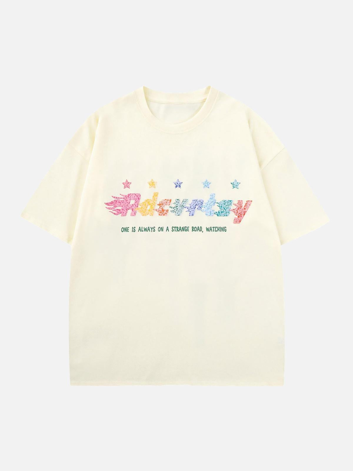 Concert Outfit Colorful Full Of Stars Printed T-Shirt
