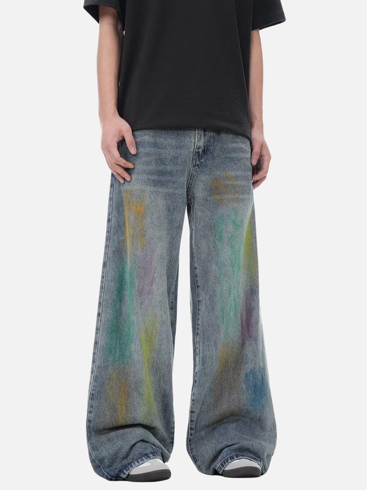 Concert Outfit Colorful Graffiti Jeans