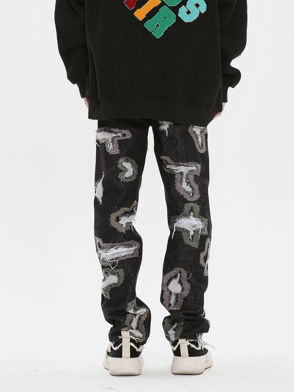 Concert Outfit Colorful Hole Jeans