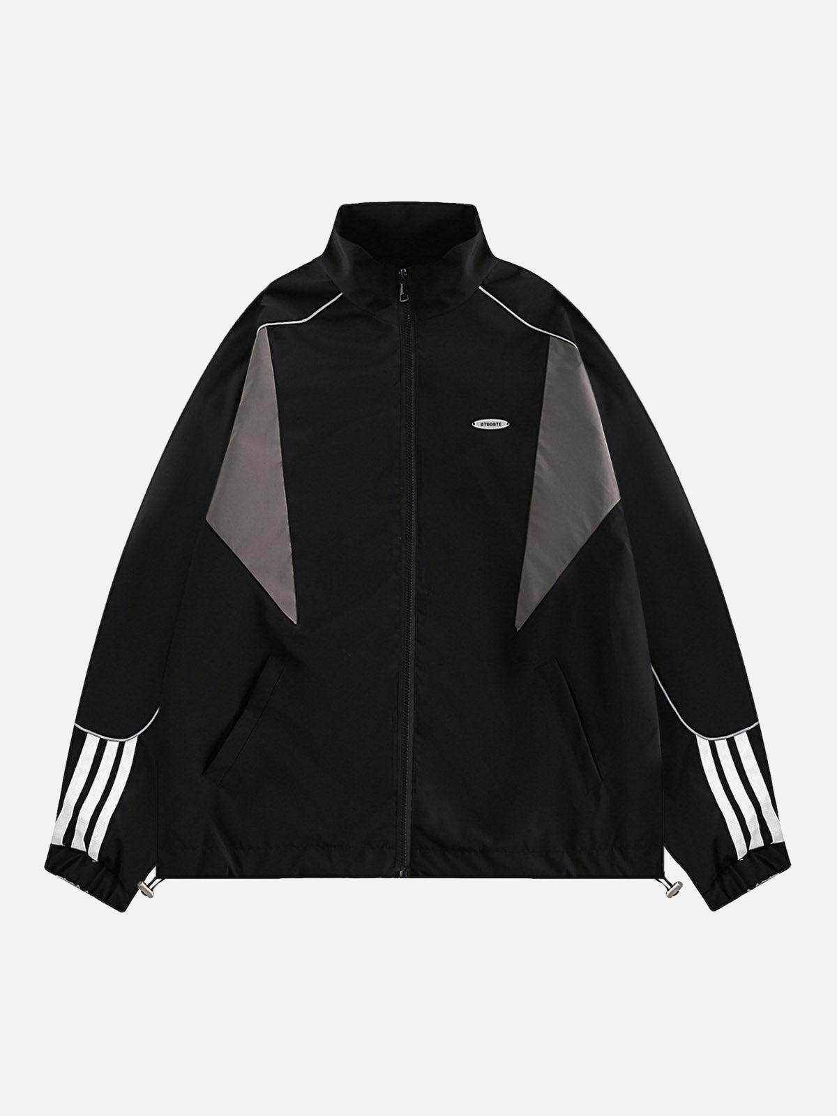 Concert Outfit Contrast color patchwork Track Jacket