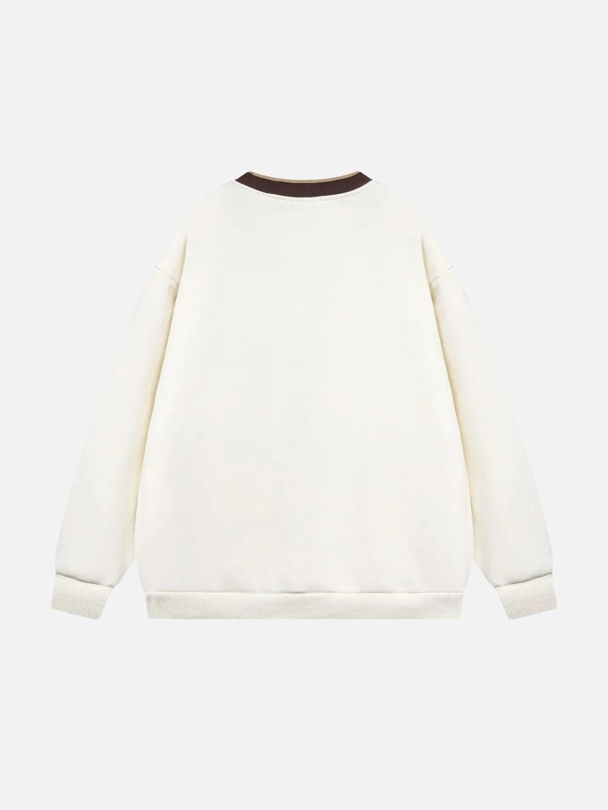 Concert Outfit Contrast Paneled Embroidery Sweatshirt