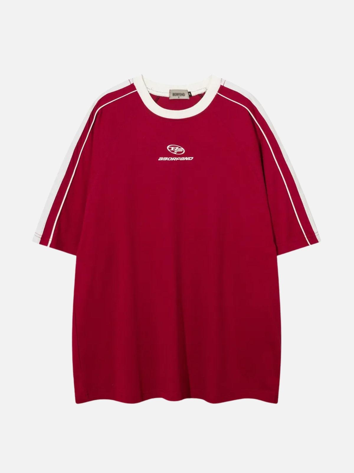 Concert Outfit Contrast Paneled Raglan Sleeve Tee