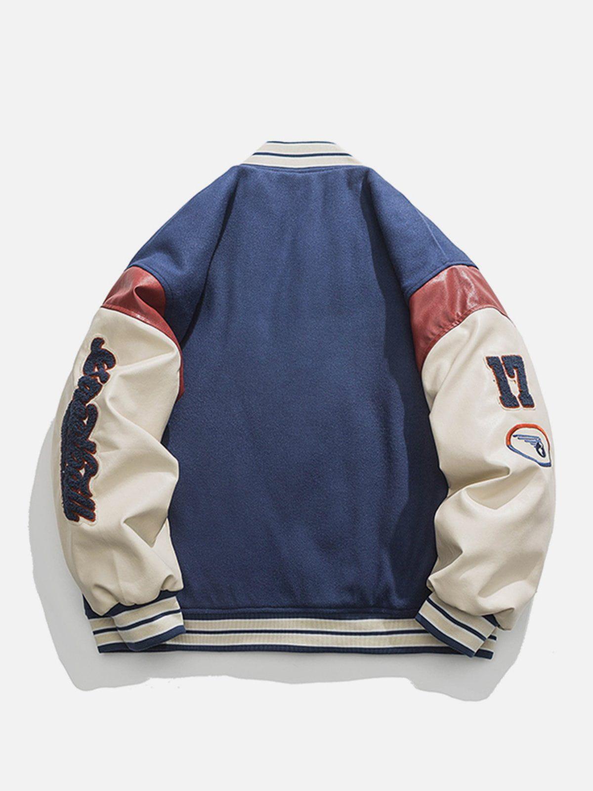 Concert Outfit Contrast Stitching Thicken Varsity Jacket