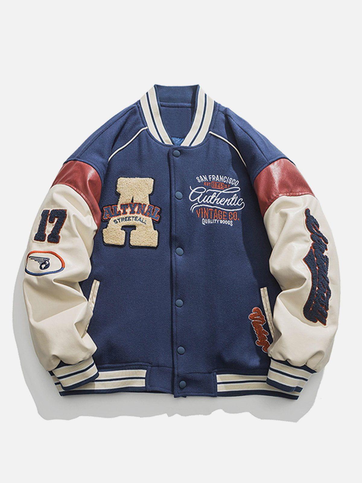 Concert Outfit Contrast Stitching Thicken Varsity Jacket