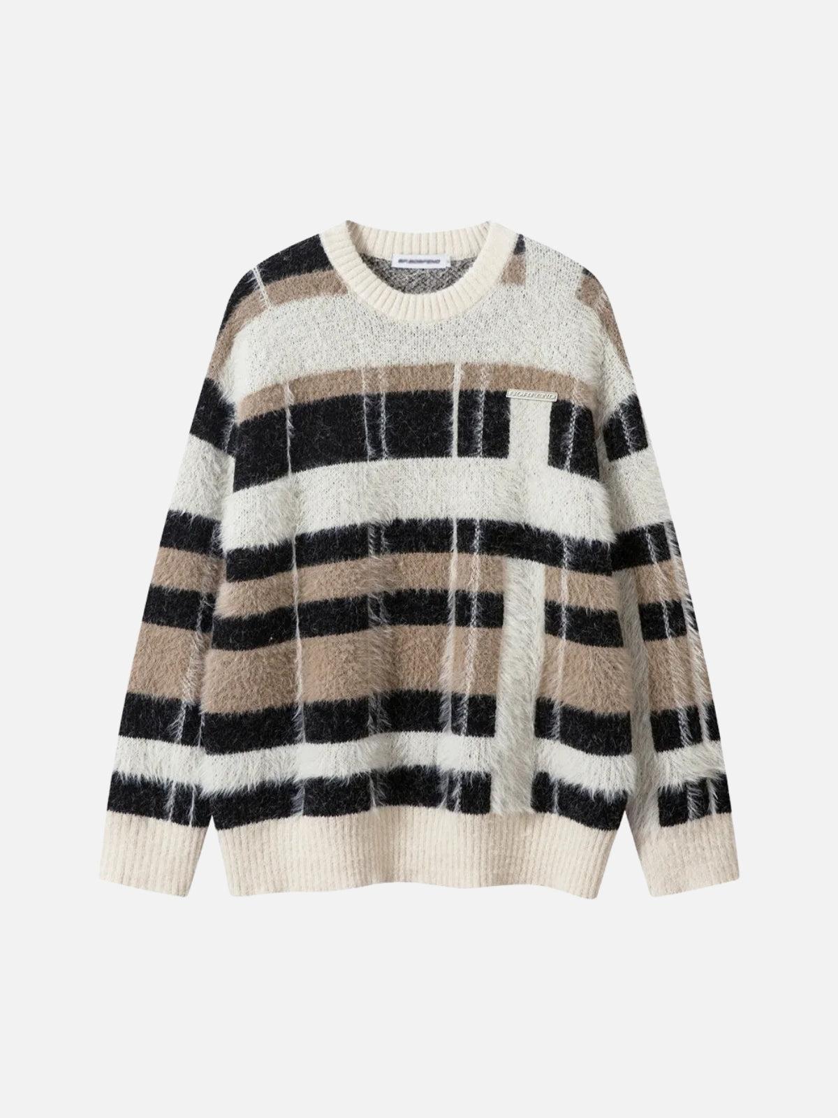 Concert Outfit Contrast Striped Sweater