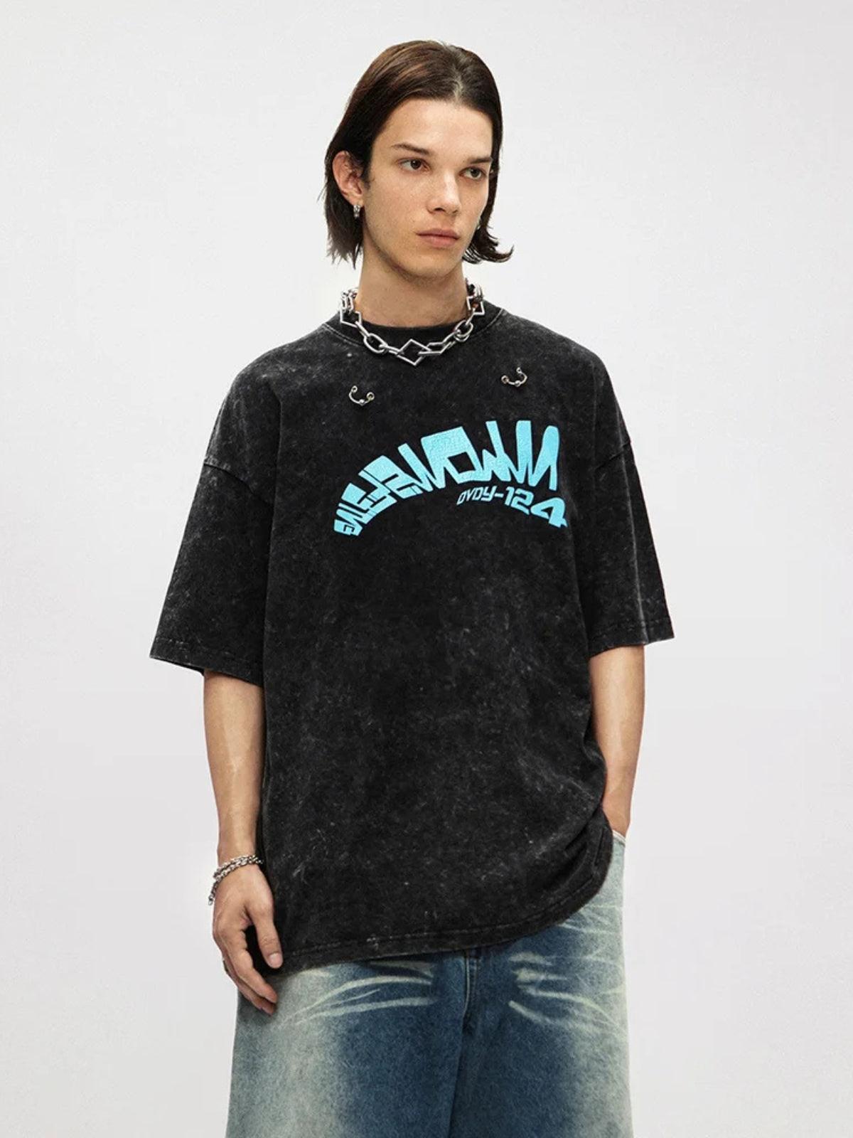 Concert Outfit Crack Letter Print Tee
