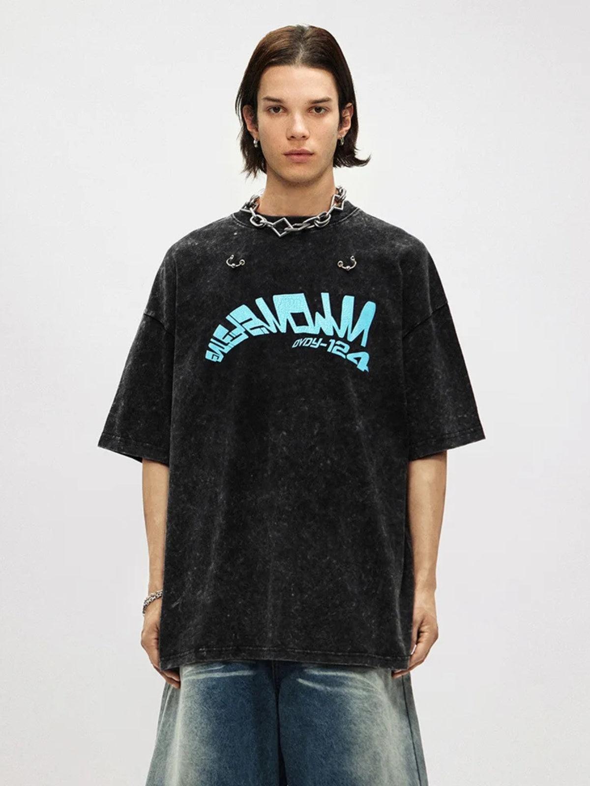 Concert Outfit Crack Letter Print Tee