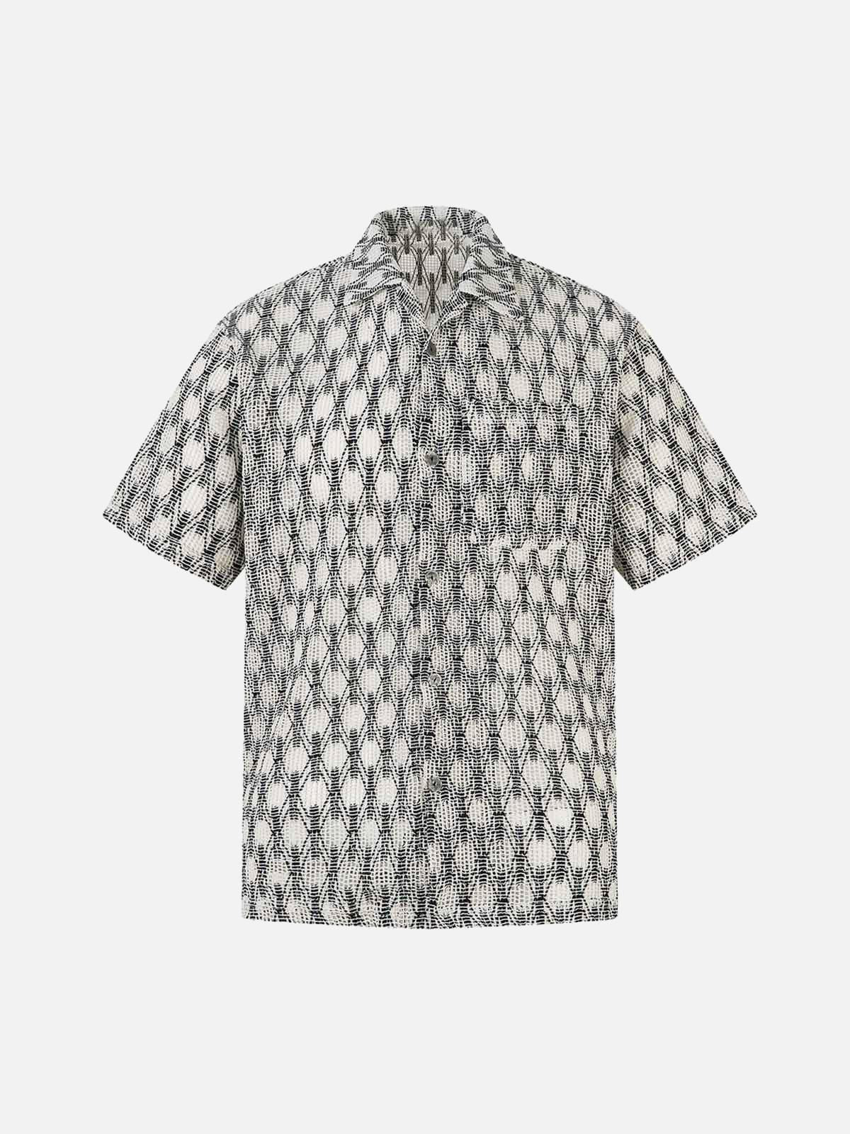 Concert Outfit Crochet Hollow Button-Up Shirt