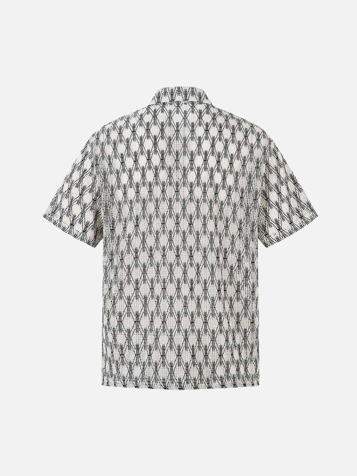 Concert Outfit Crochet Hollow Button-Up Shirt