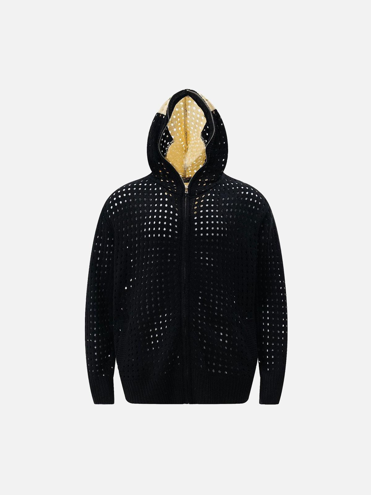 Concert Outfit Cross Jacquard Full Zipper Hooded Jacket