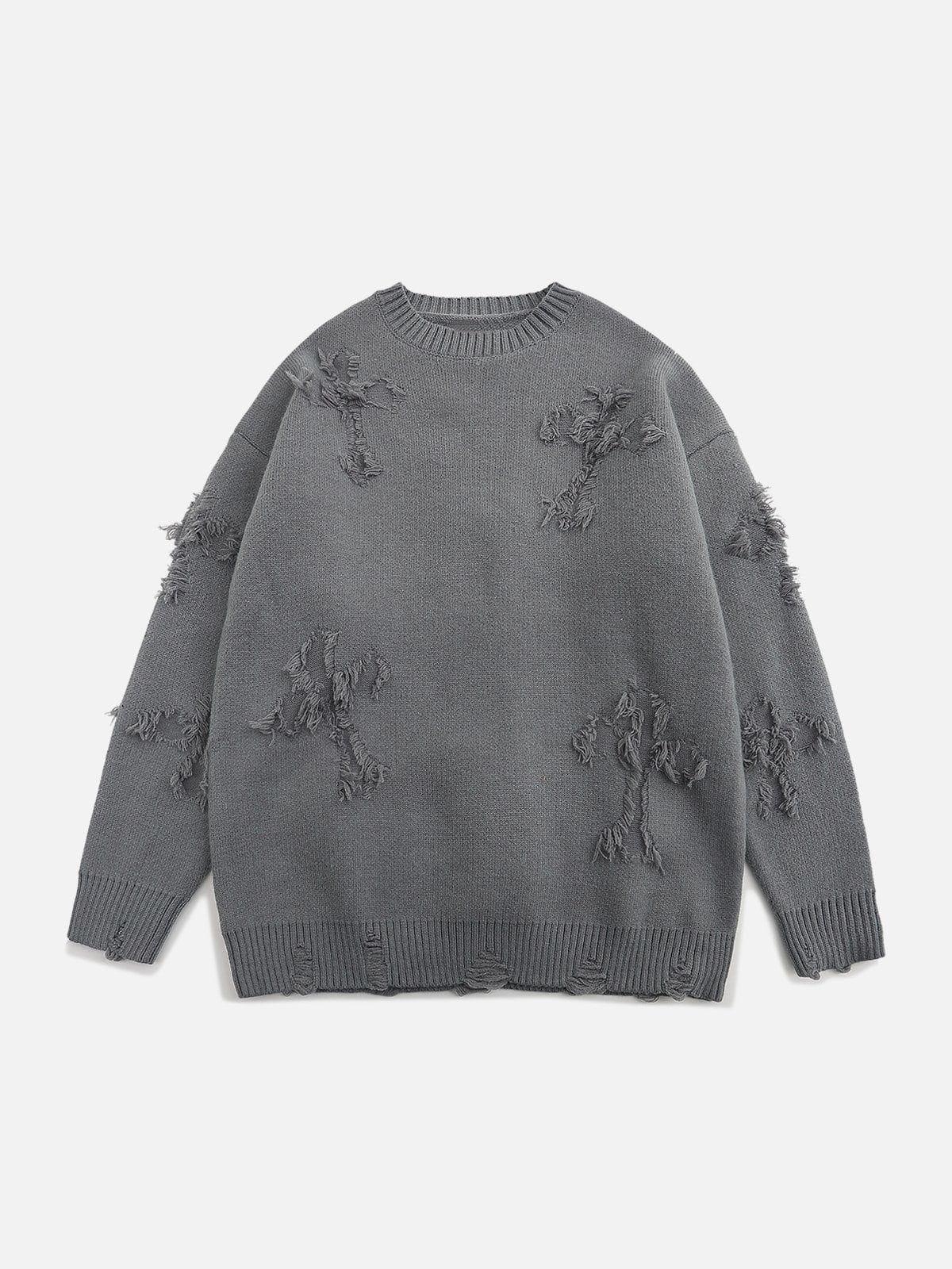 Concert Outfit Crosses Patchwork Sweater