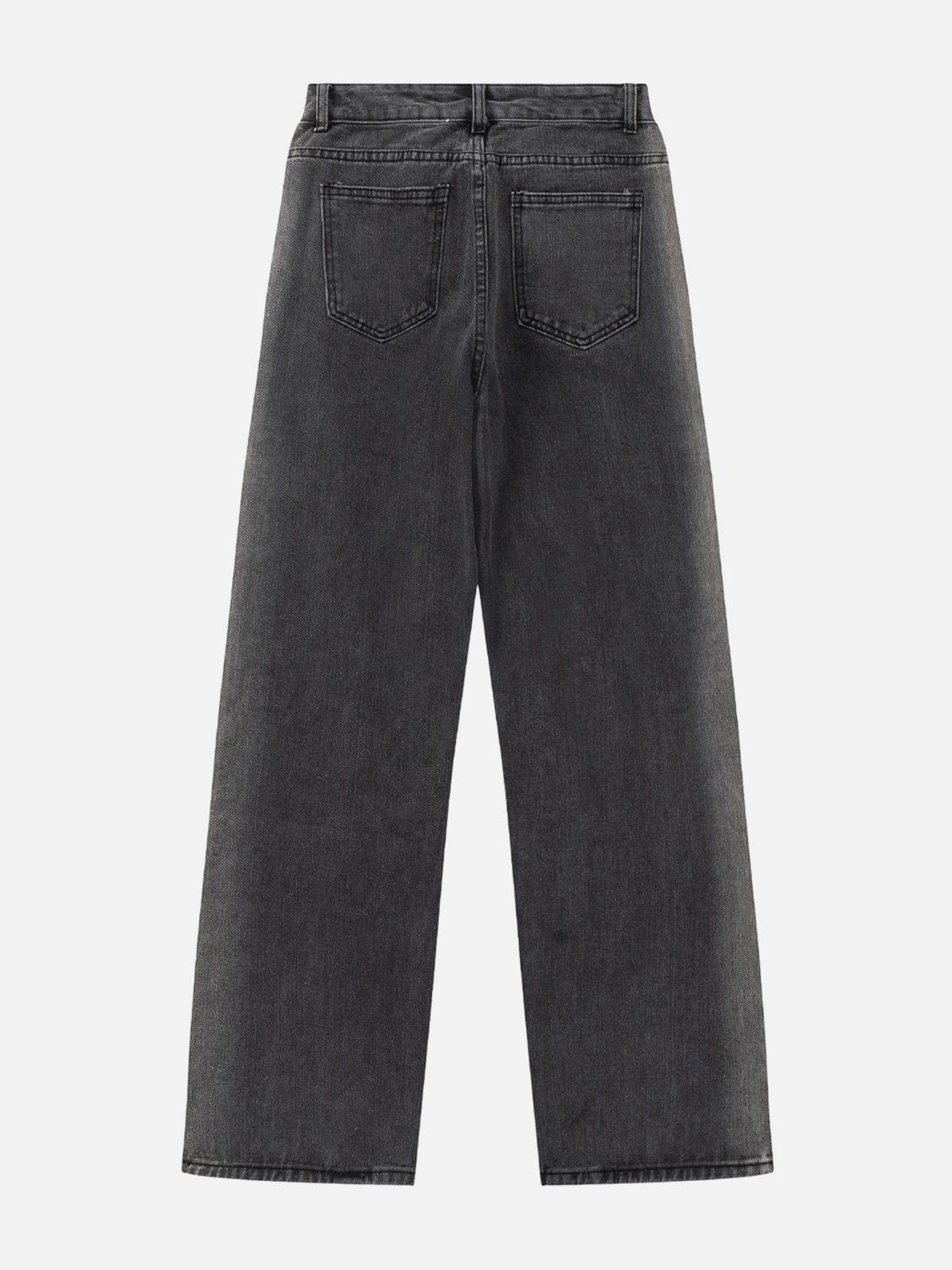 Concert Outfit Cut Fringe Washed Jeans