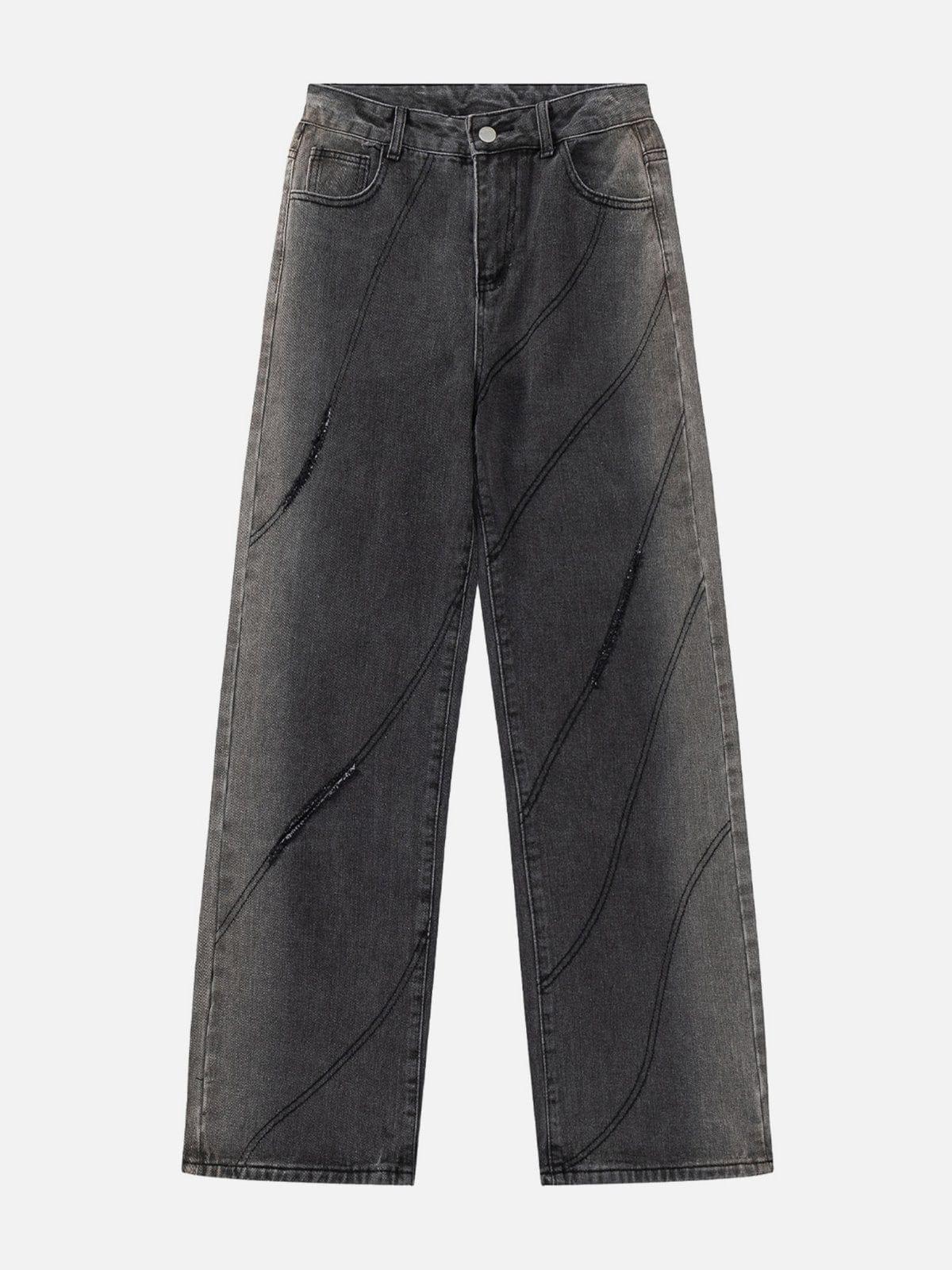 Concert Outfit Cut Fringe Washed Jeans