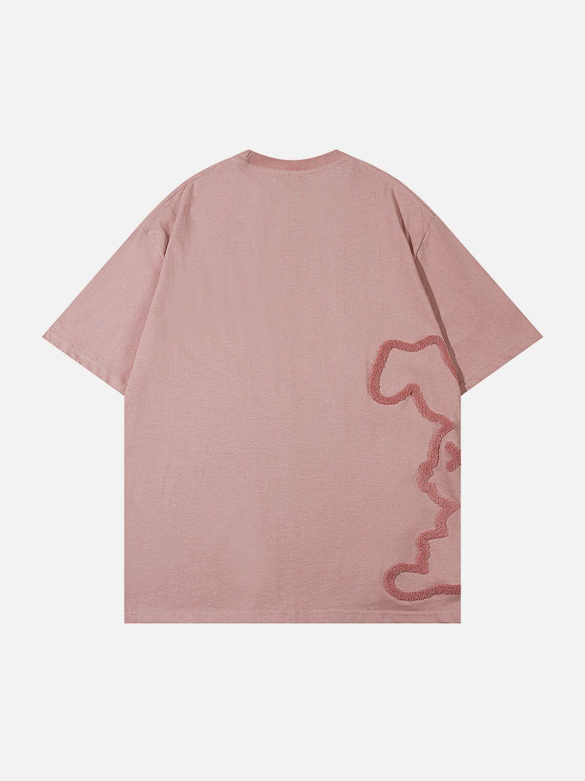 Concert Outfit Cutted Rabbit Embroidery Tee