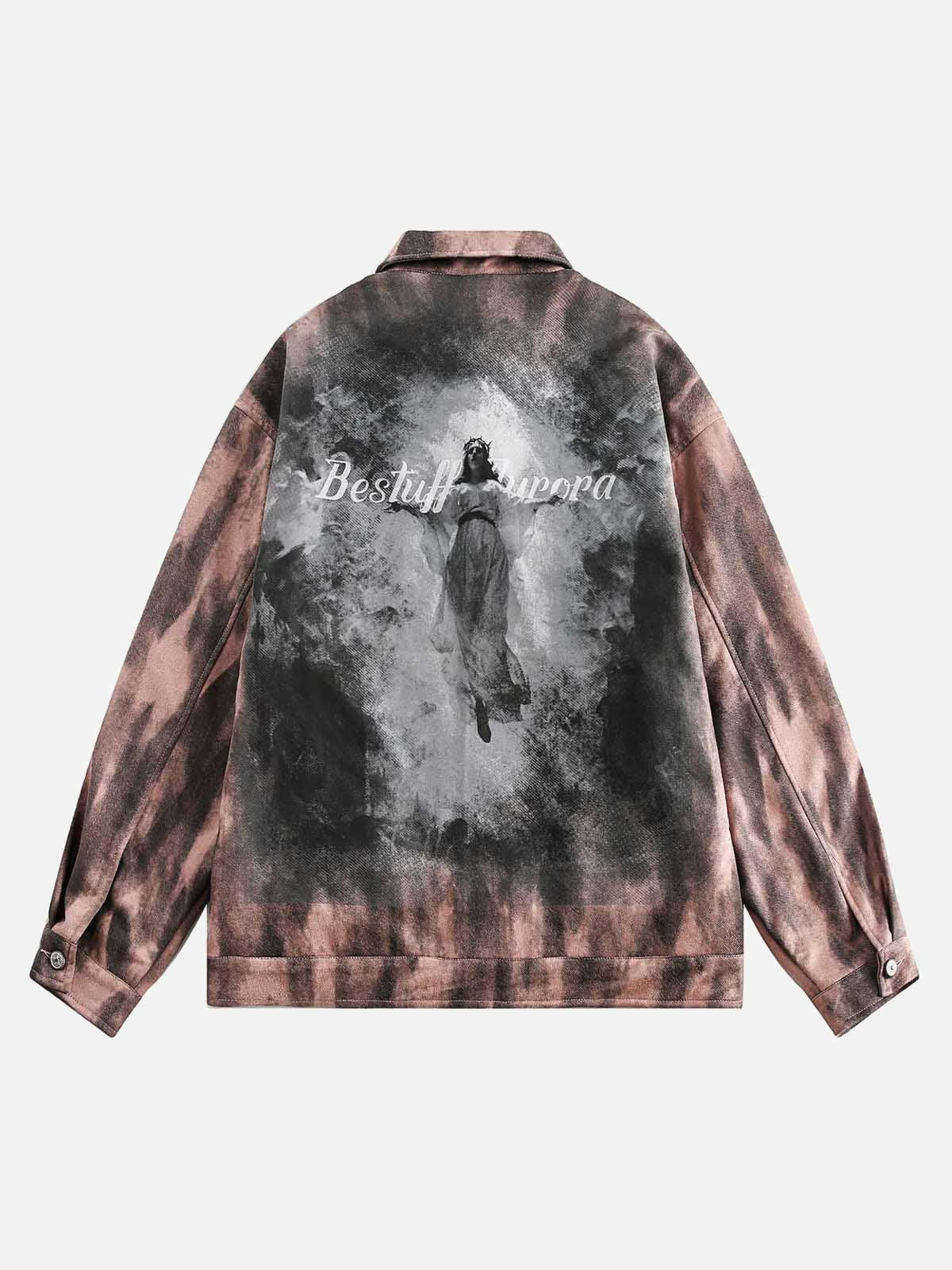Concert Outfit Dark Graffiti Suede Utility Jacket