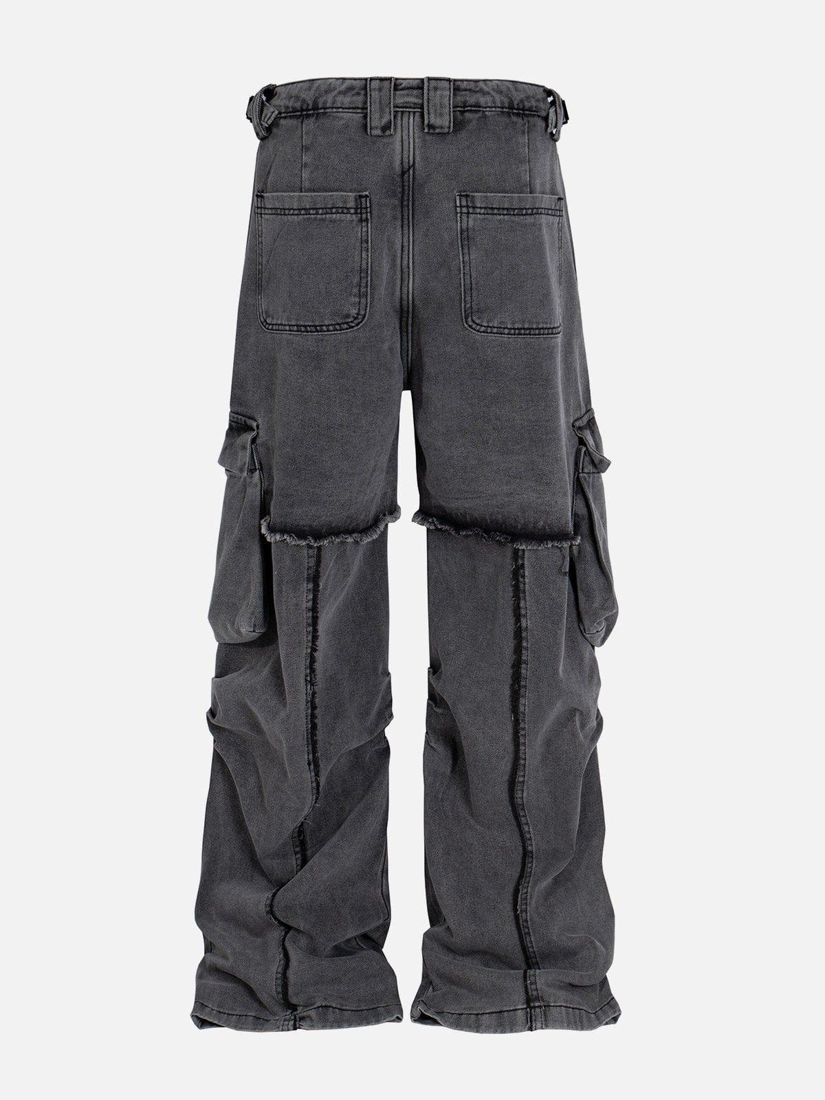 Concert Outfit Deconstruct Fringe Big Pocket Jeans