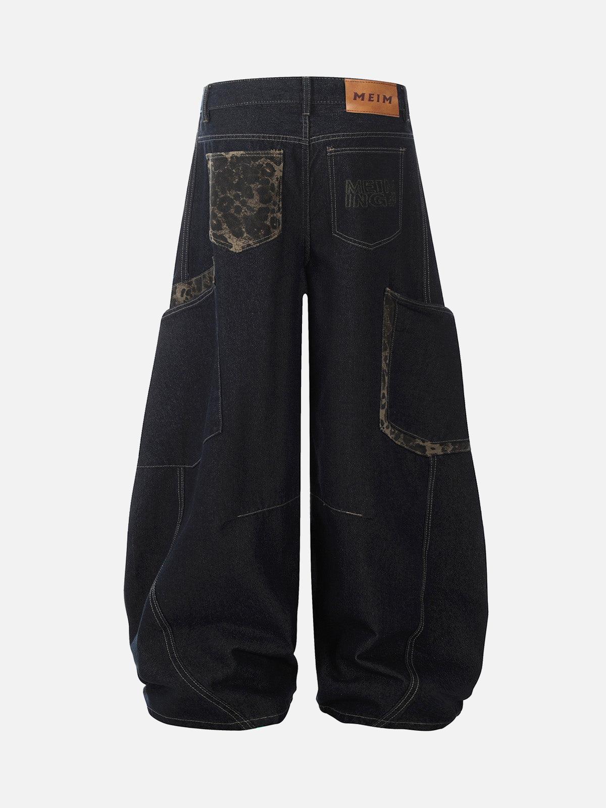 Concert Outfit Deconstructed Cheetah Print Baggy Barrel Jeans