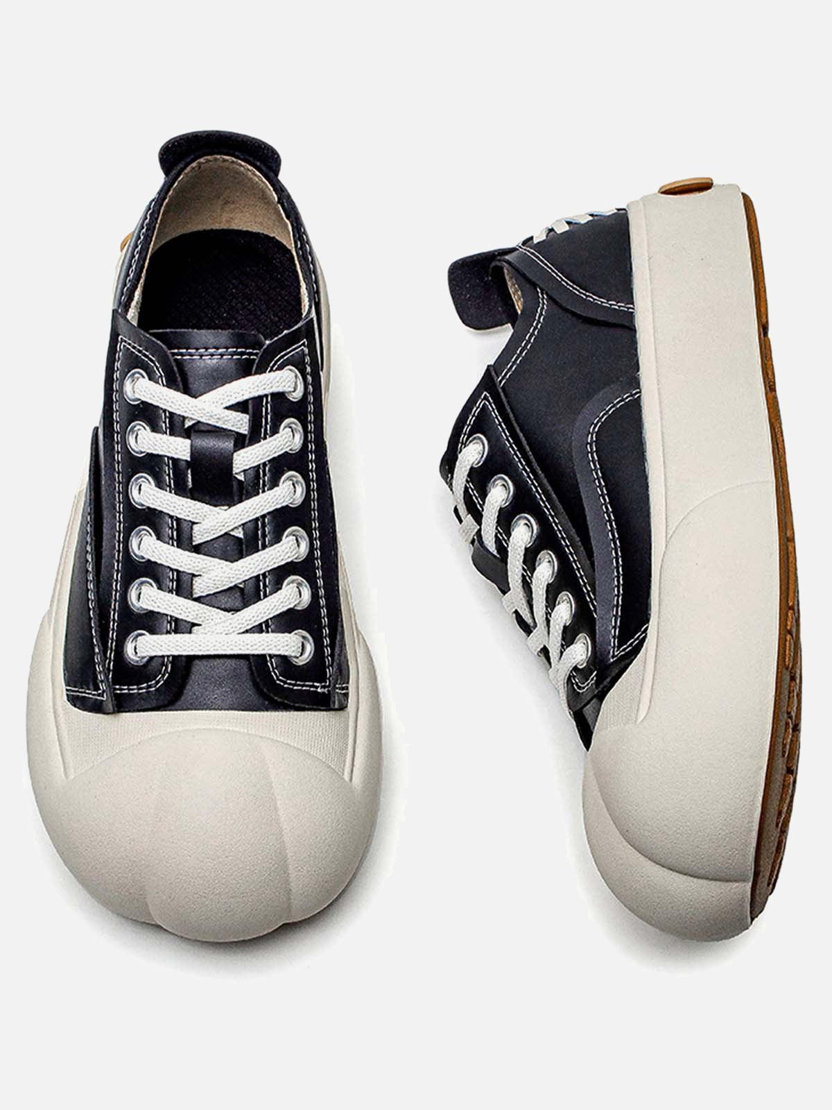 Concert Outfit Deconstructed Distressed PU Leather Casual Shoes