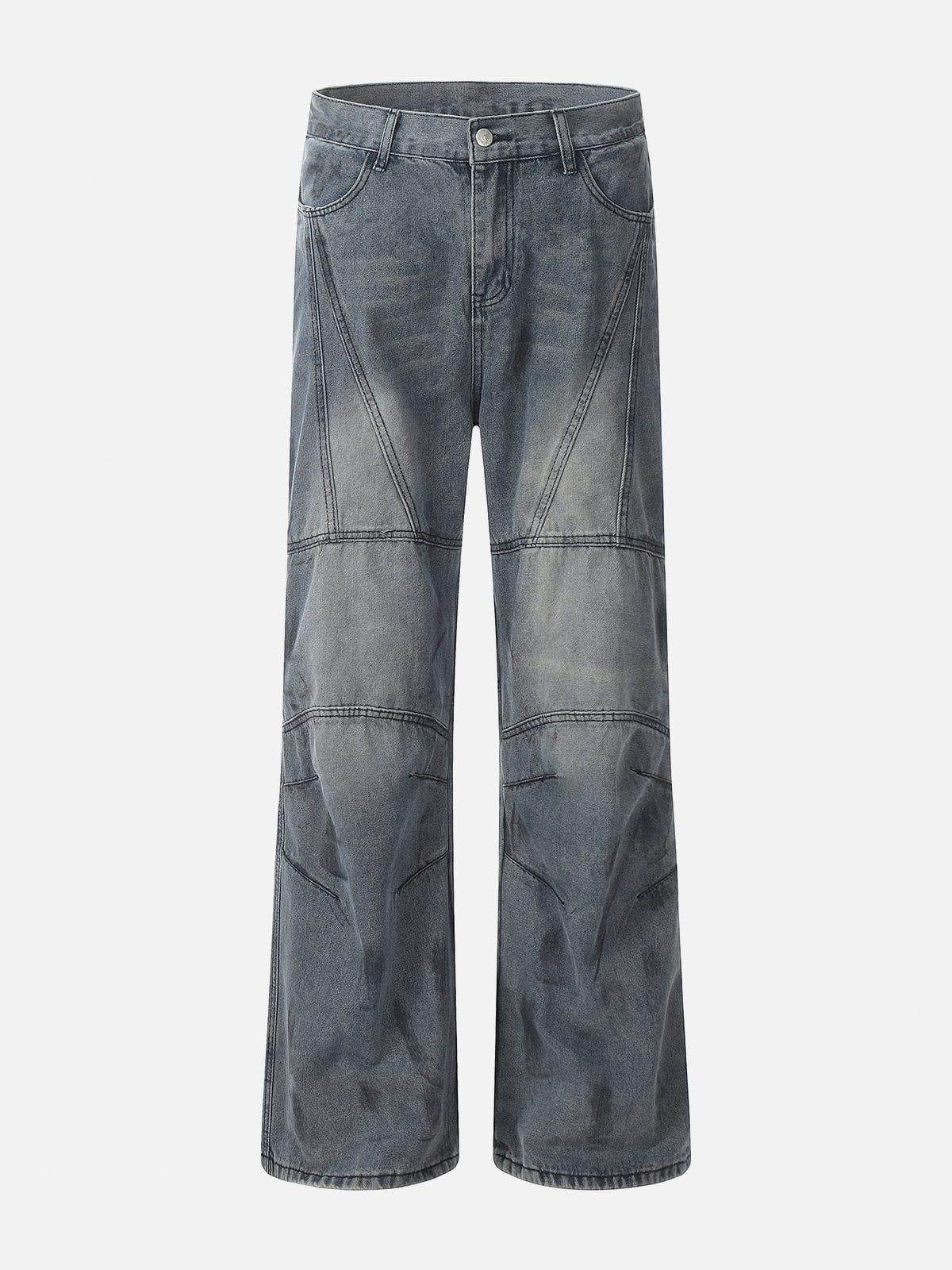 Concert Outfit Deconstructive Design Washed Jeans