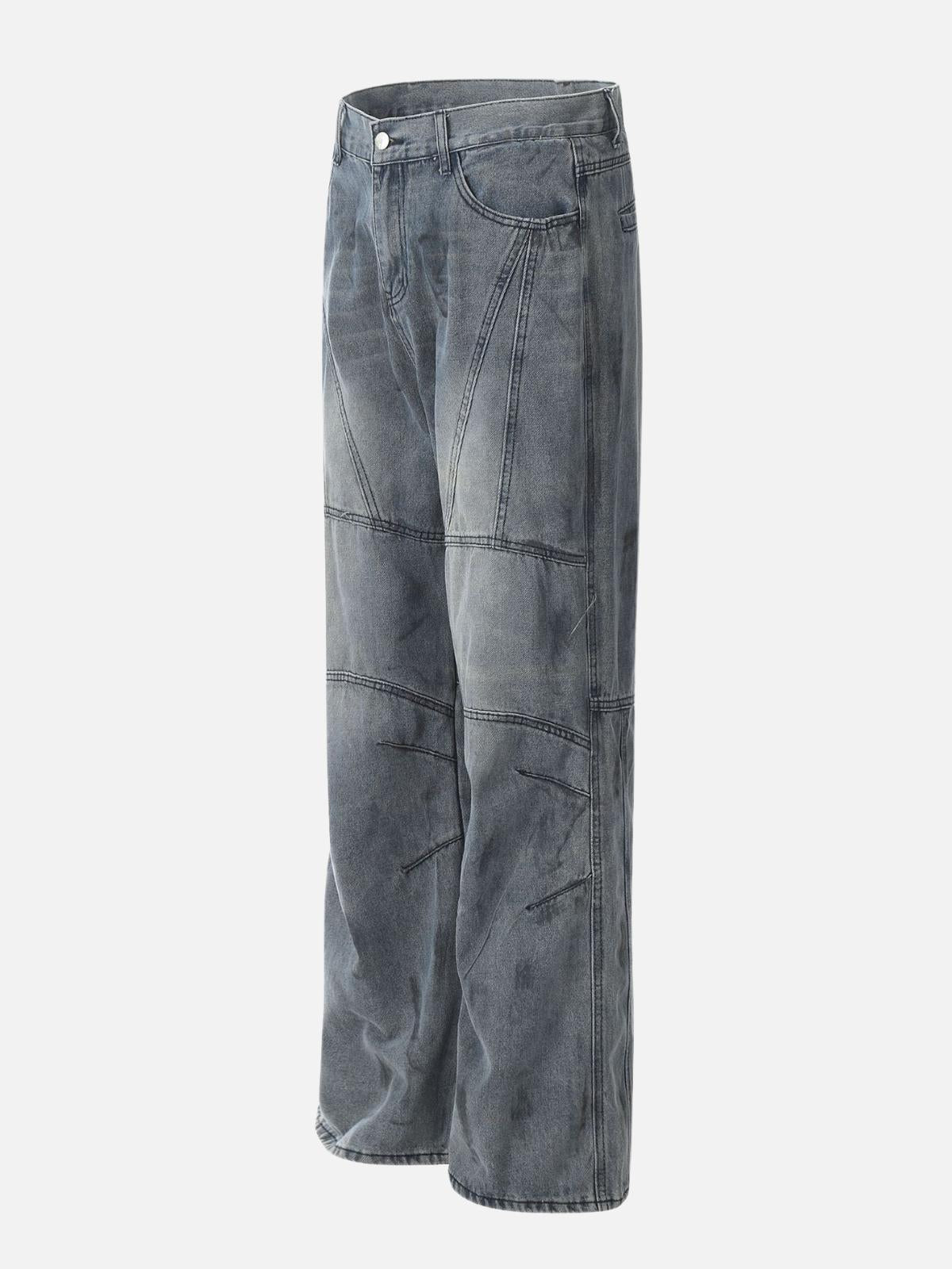 Concert Outfit Deconstructive Design Washed Jeans