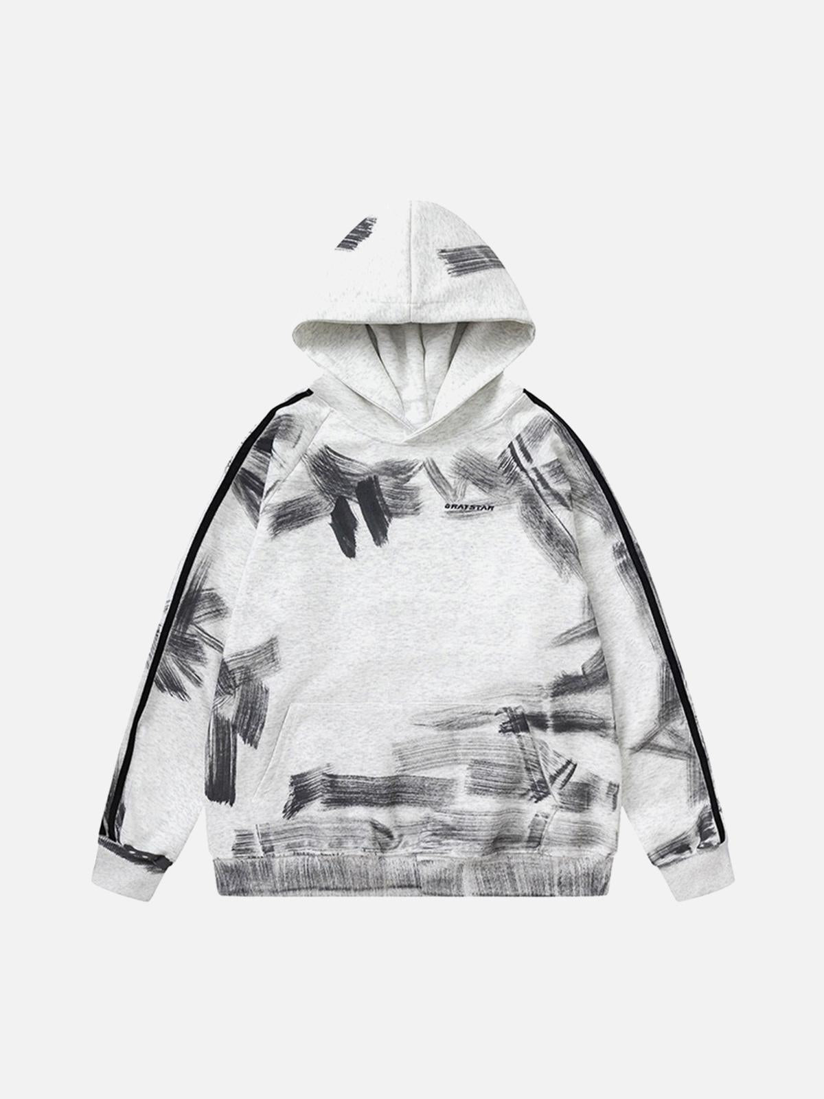 Concert Outfit Dirty Brush Painted Graffiti Hoodie