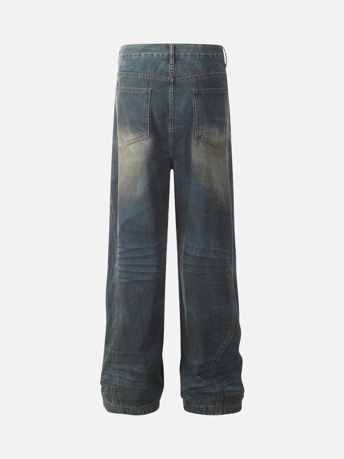 Concert Outfit Dirty Dyed Washed Straight Jeans