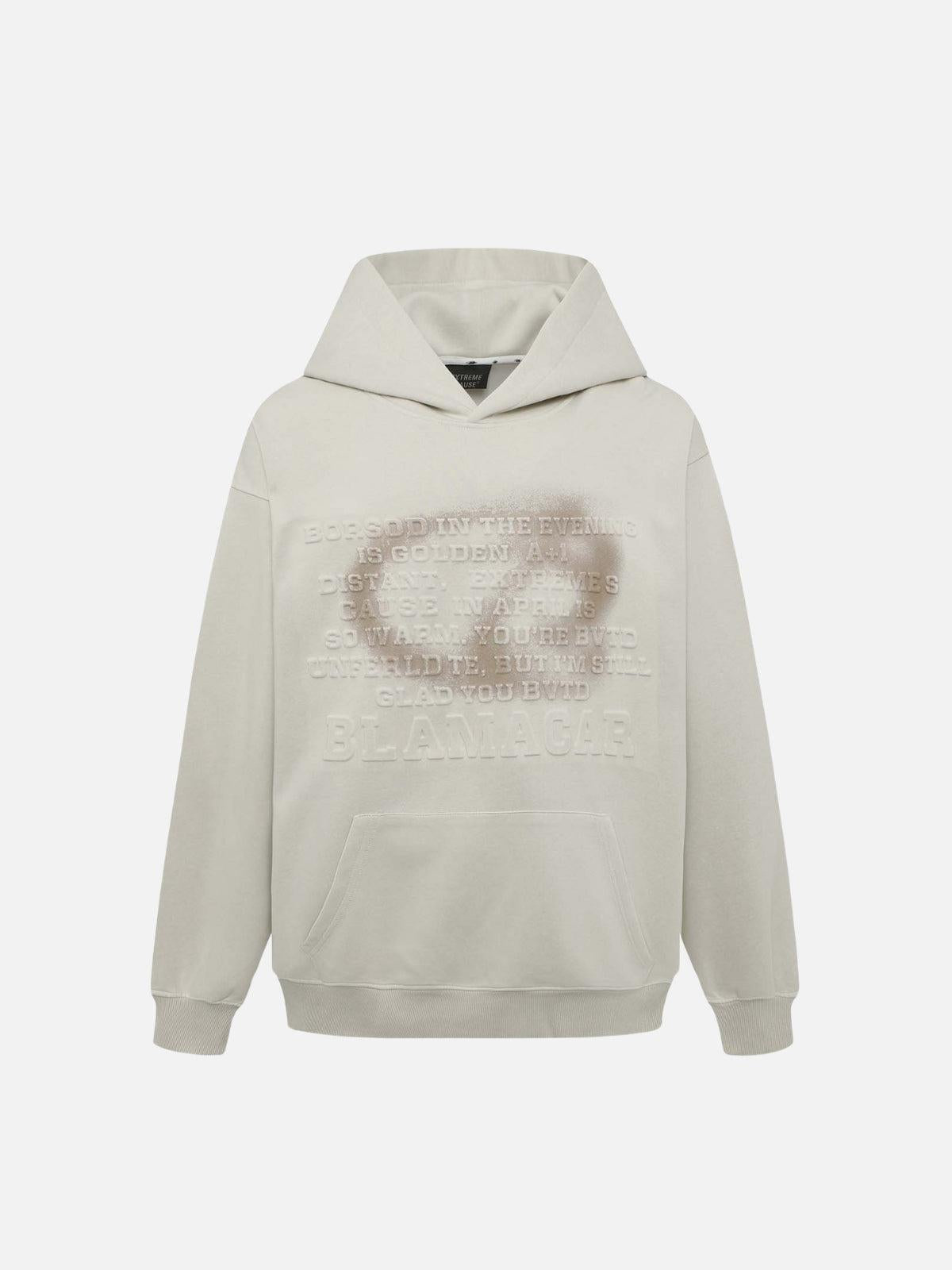 Concert Outfit Distressed 3D Steel Print Hip-Hop Pullover Hoodie