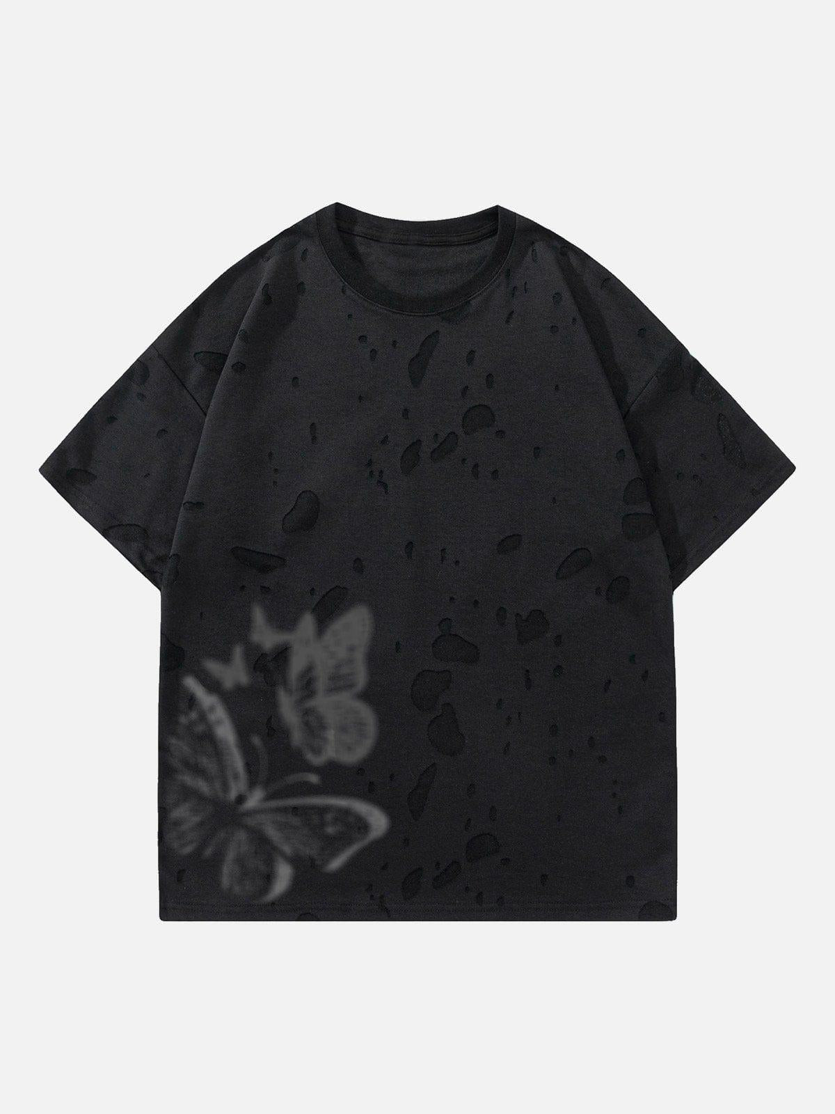 Concert Outfit Distressed Butterfly Tee
