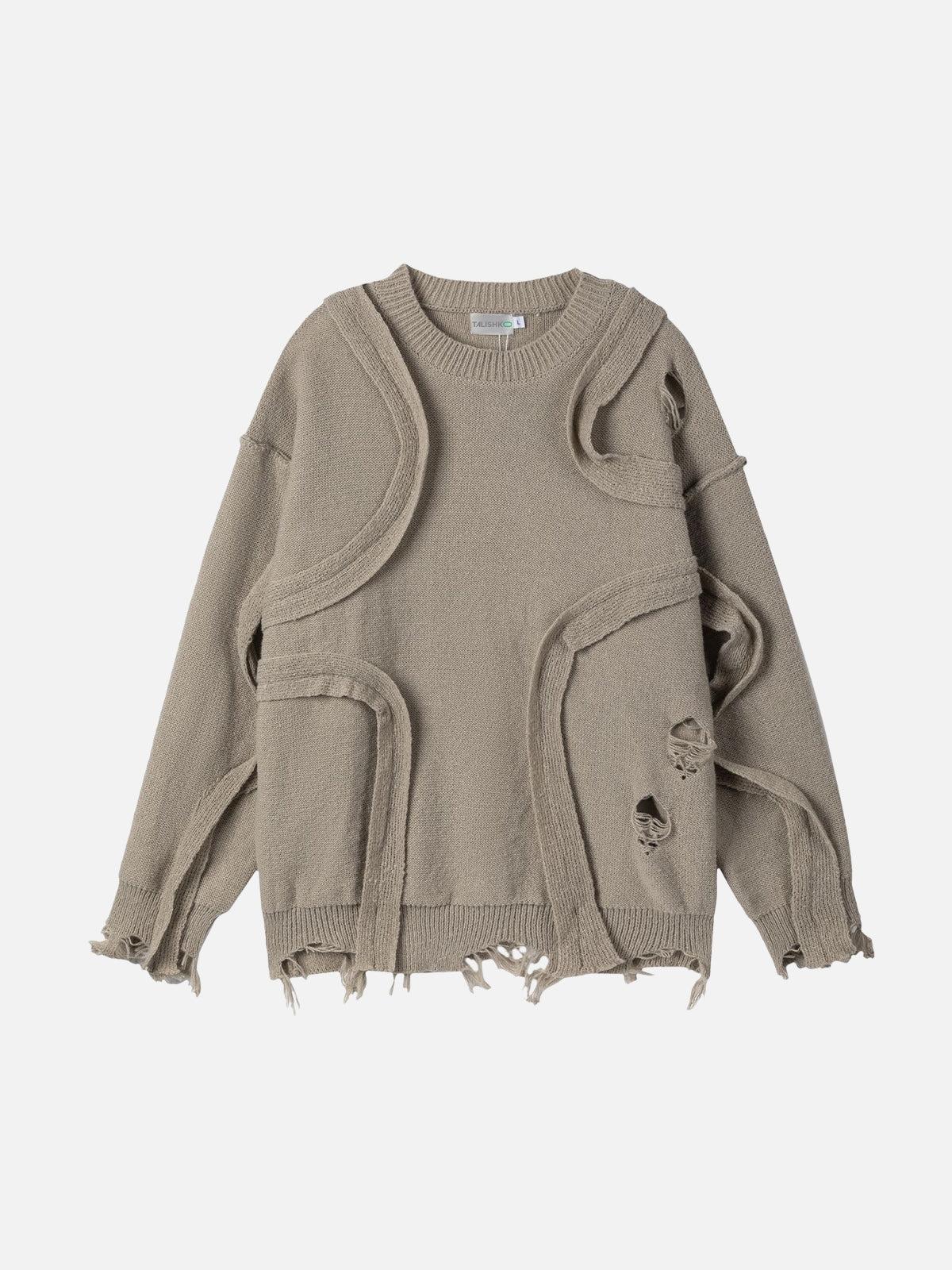 Concert Outfit Distressed Deconstructive Patchwork Sweater