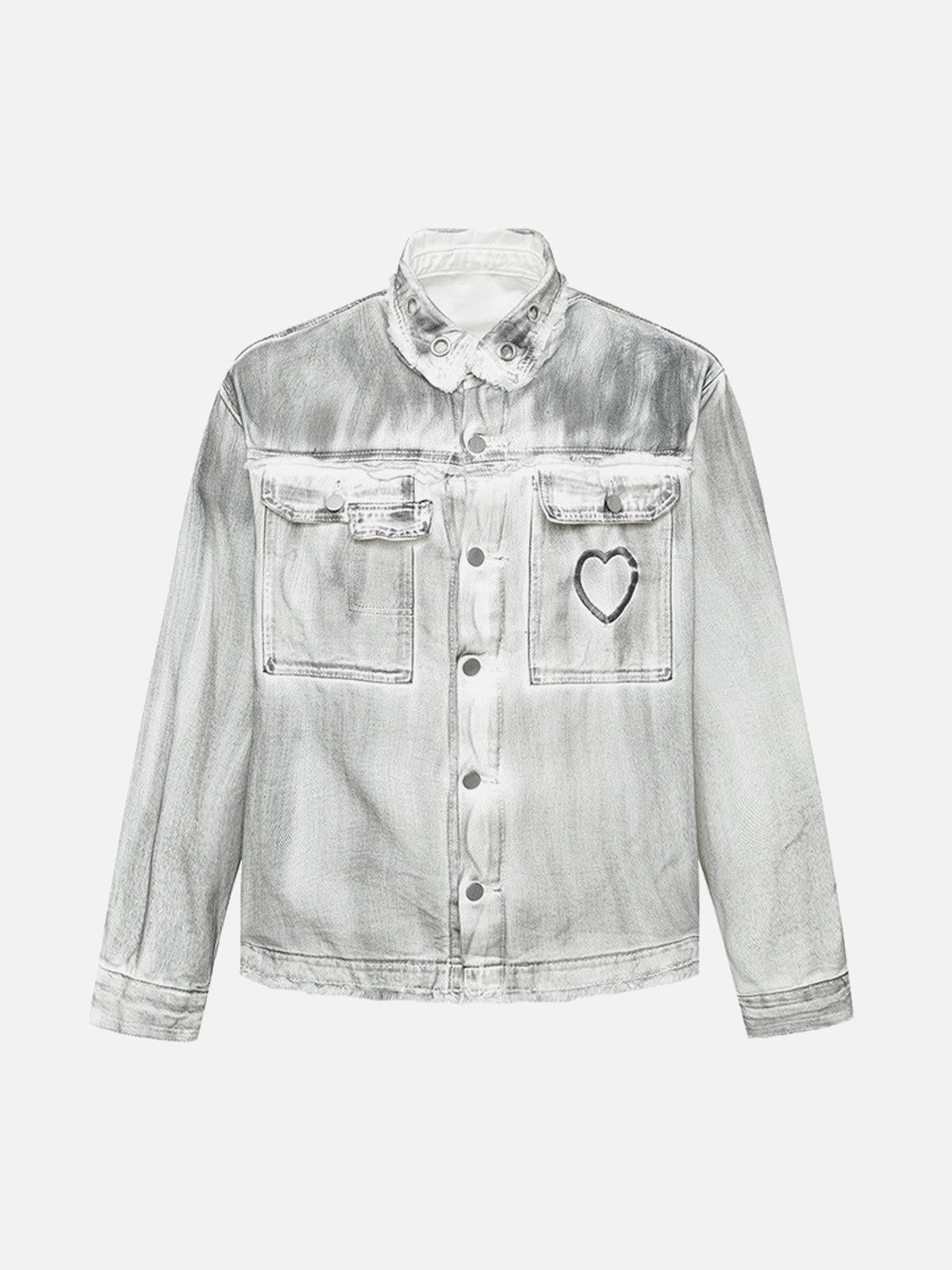 Concert Outfit Distressed Denim Embroidery Jacket