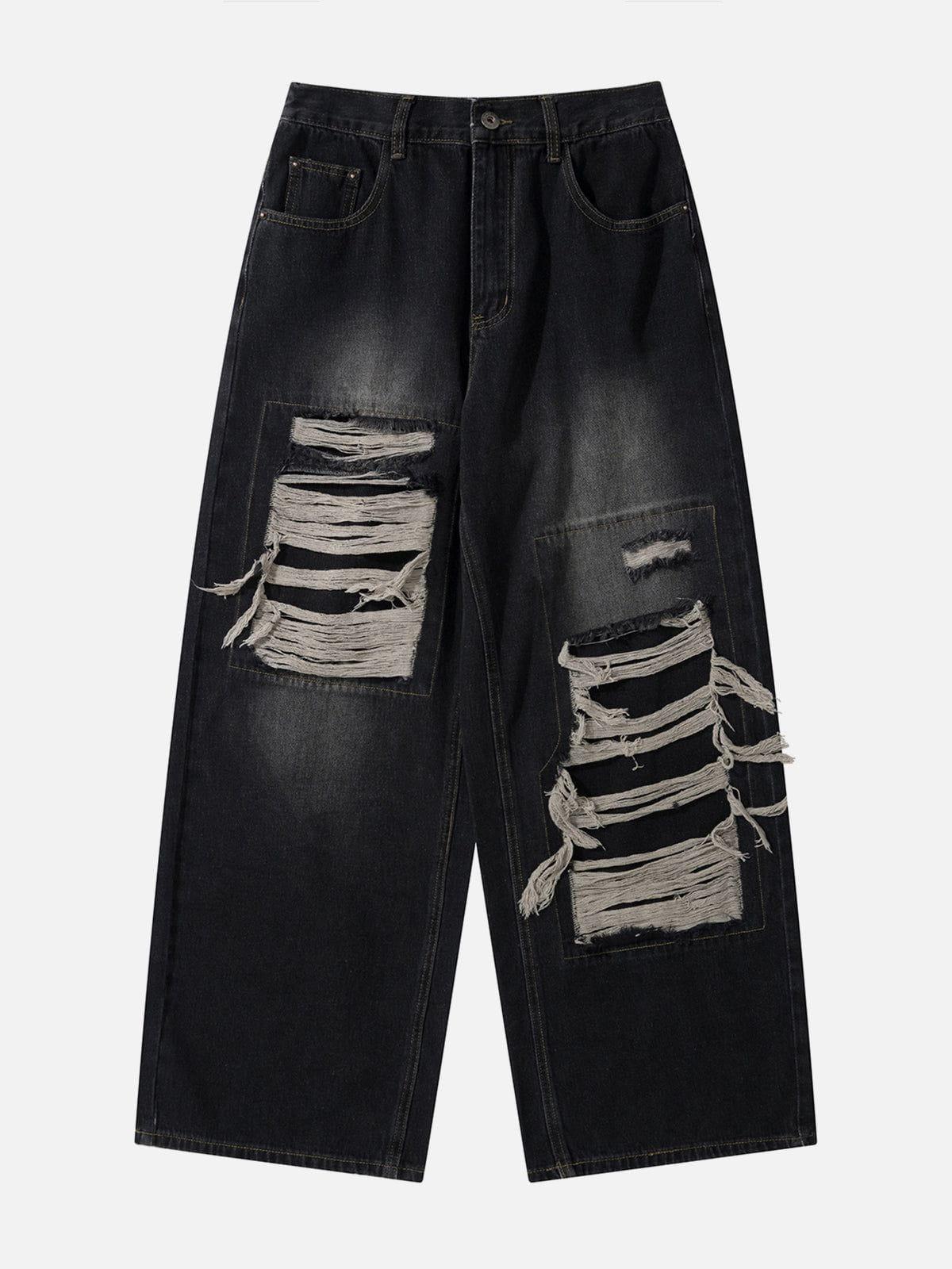 Concert Outfit Distressed Design Loose Jeans