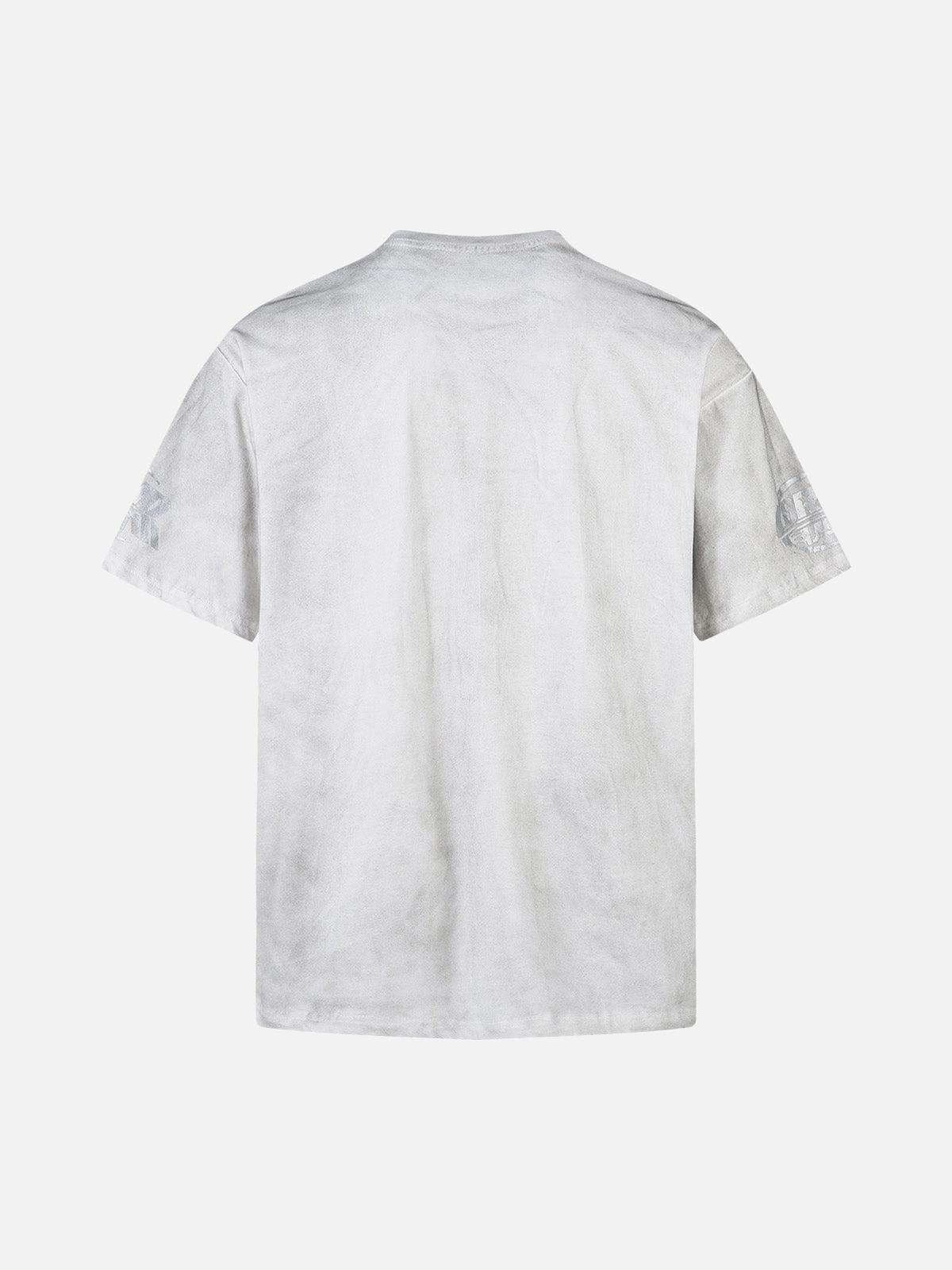 Concert Outfit Distressed Dirty Dyed Print T-Shirt