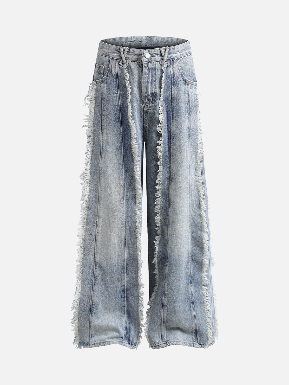Concert Outfit Distressed Frayed Edges Baggy Jeans