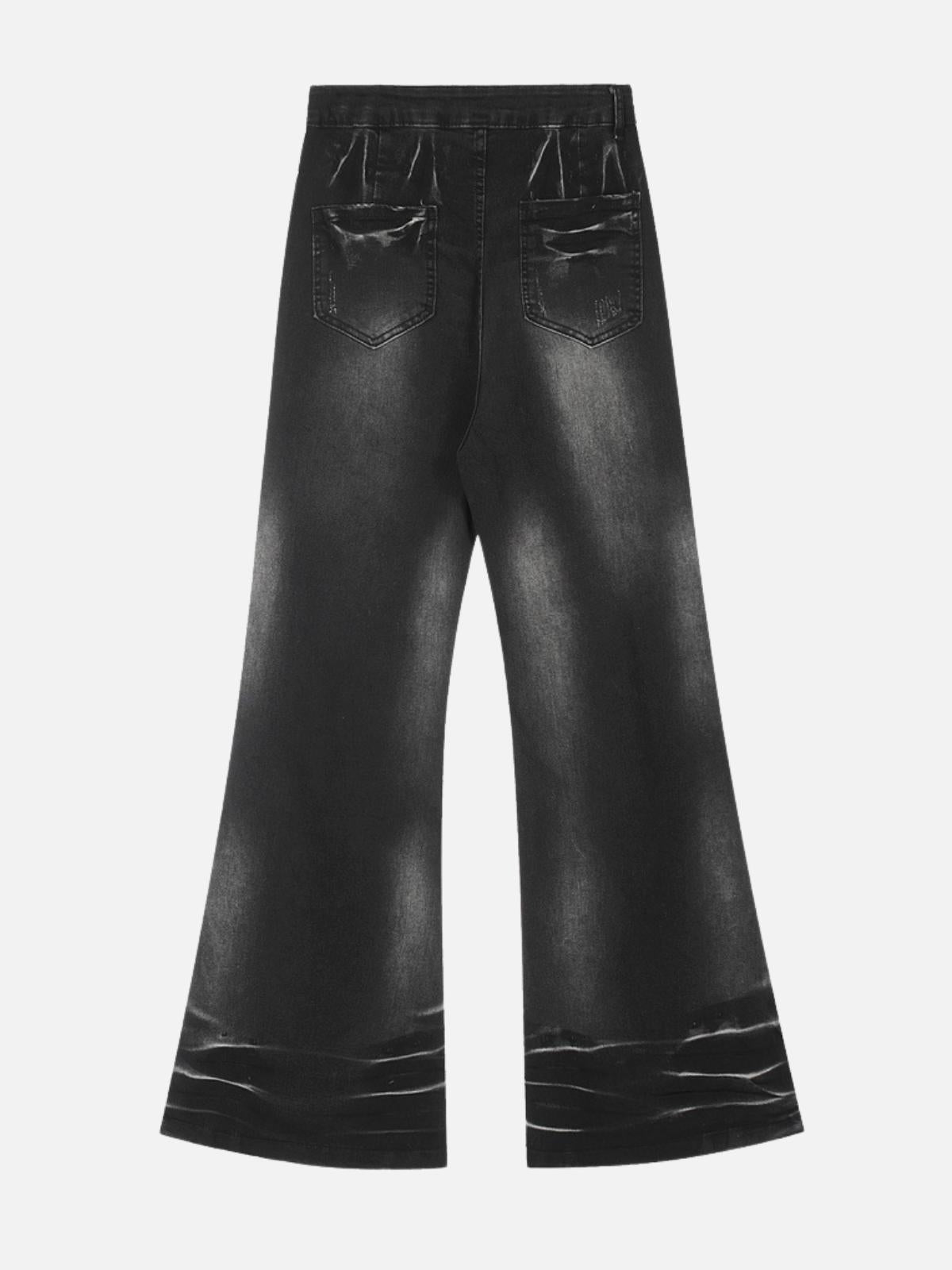 Concert Outfit Distressed Fringe Washed Jeans