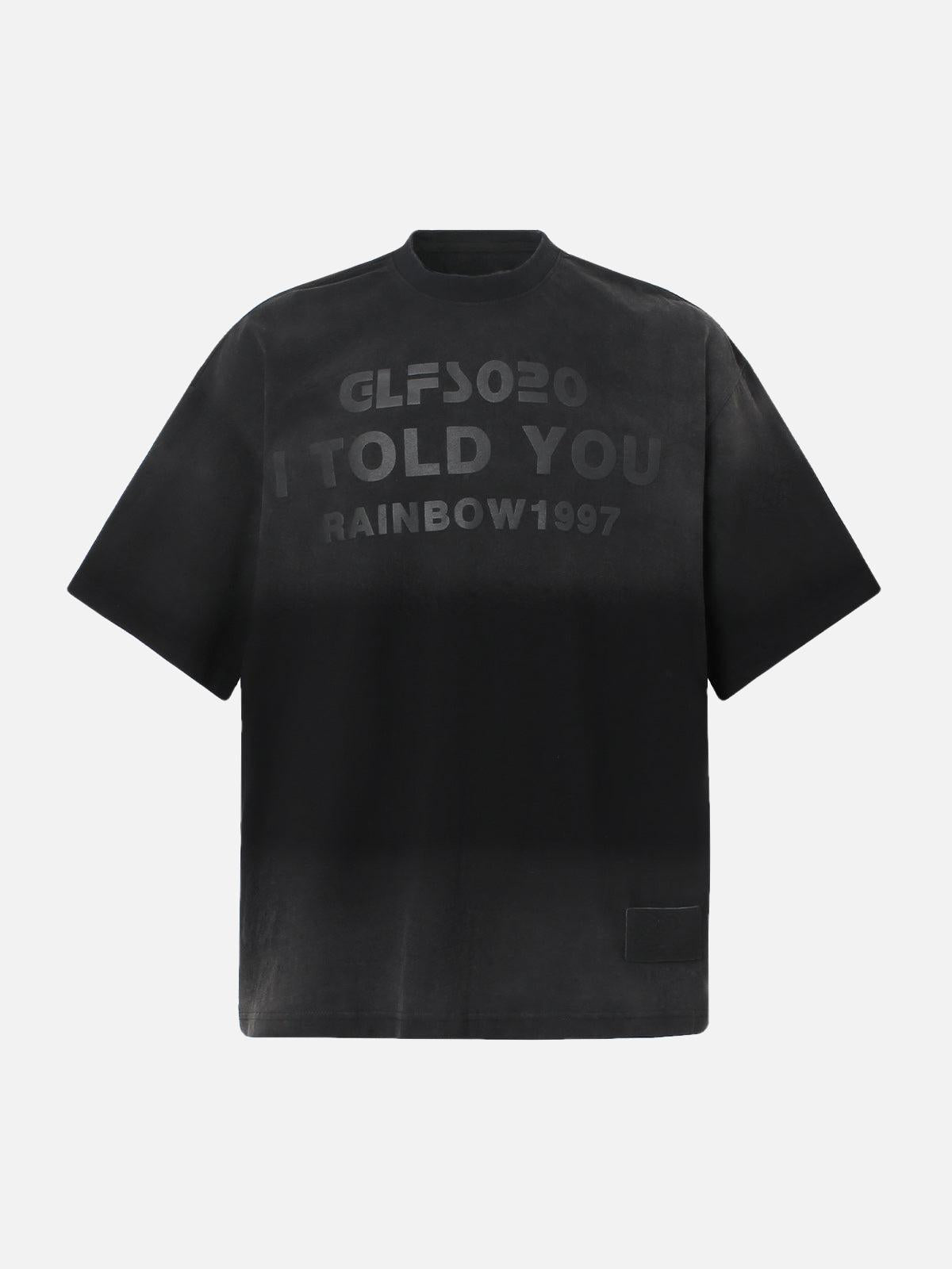 Concert Outfit Distressed Gradient Lettering Print T-Shirt