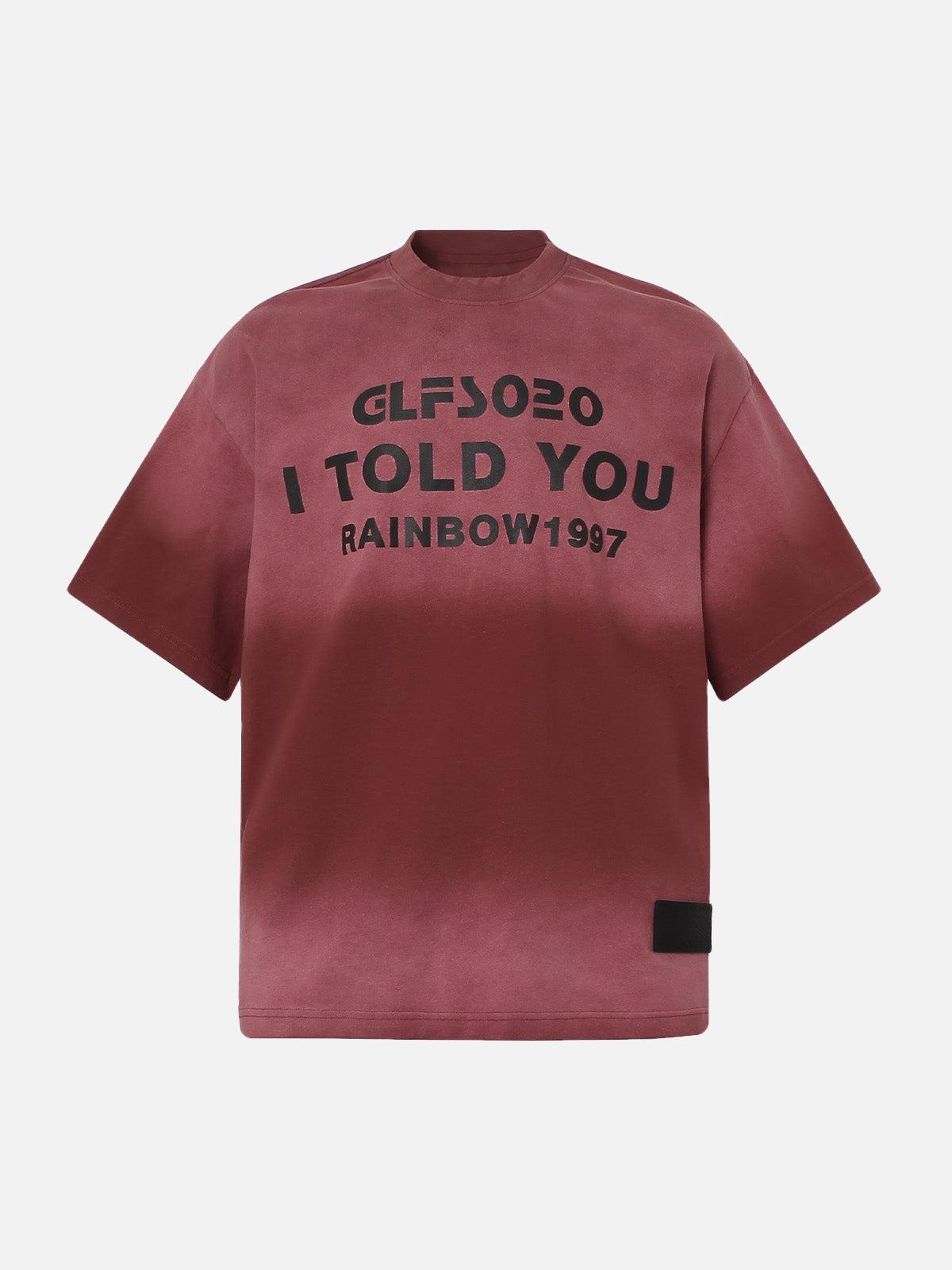 Concert Outfit Distressed Gradient Lettering Print T-Shirt