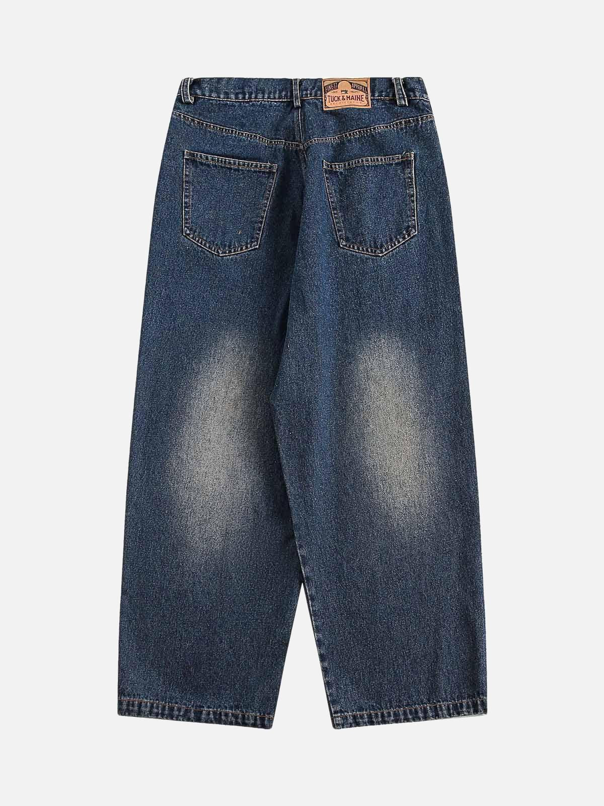 Concert Outfit Distressed Ink Graffiti Straight Jeans