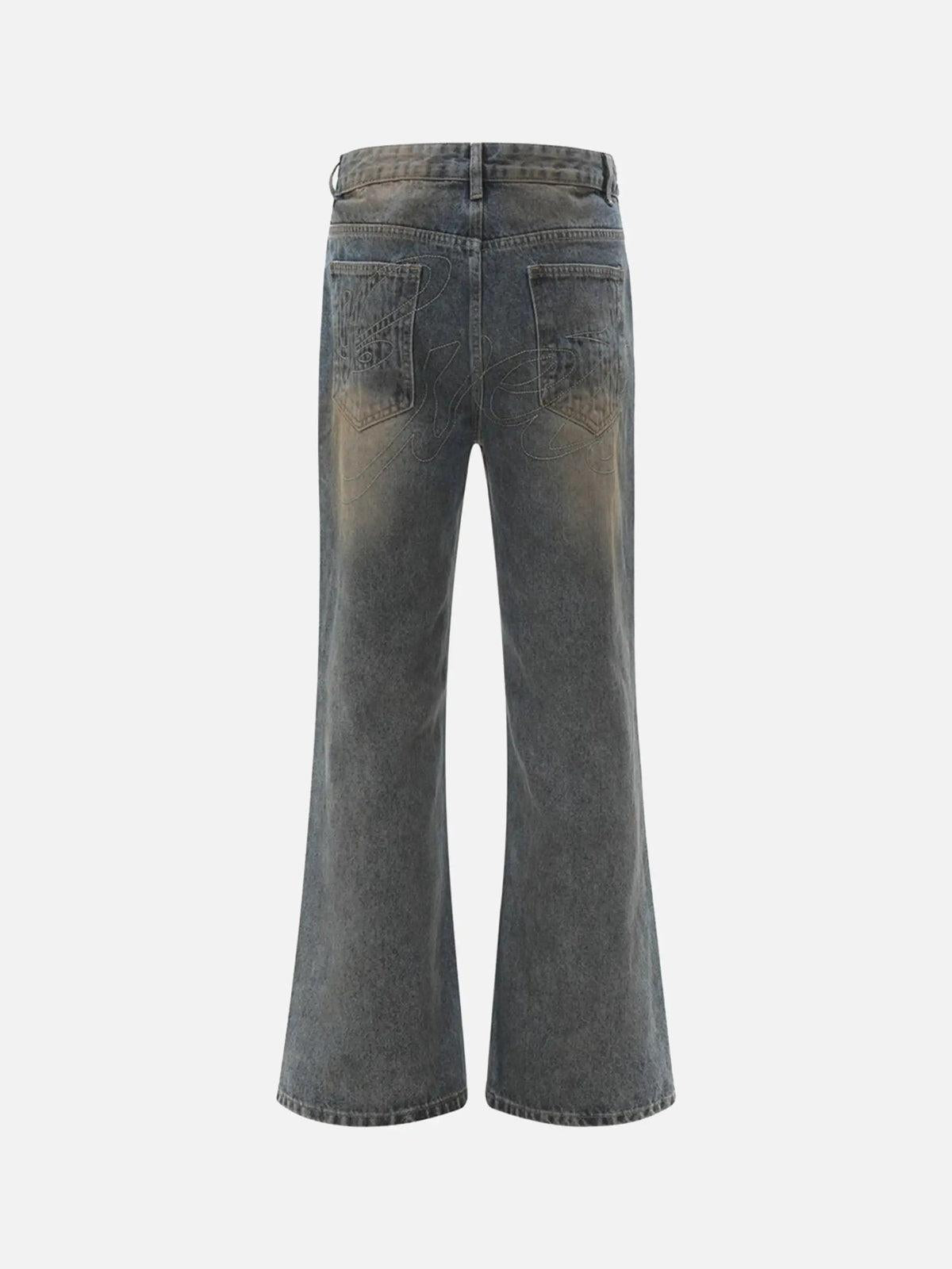 Concert Outfit Distressed Pigment Printed Bootcut Jeans