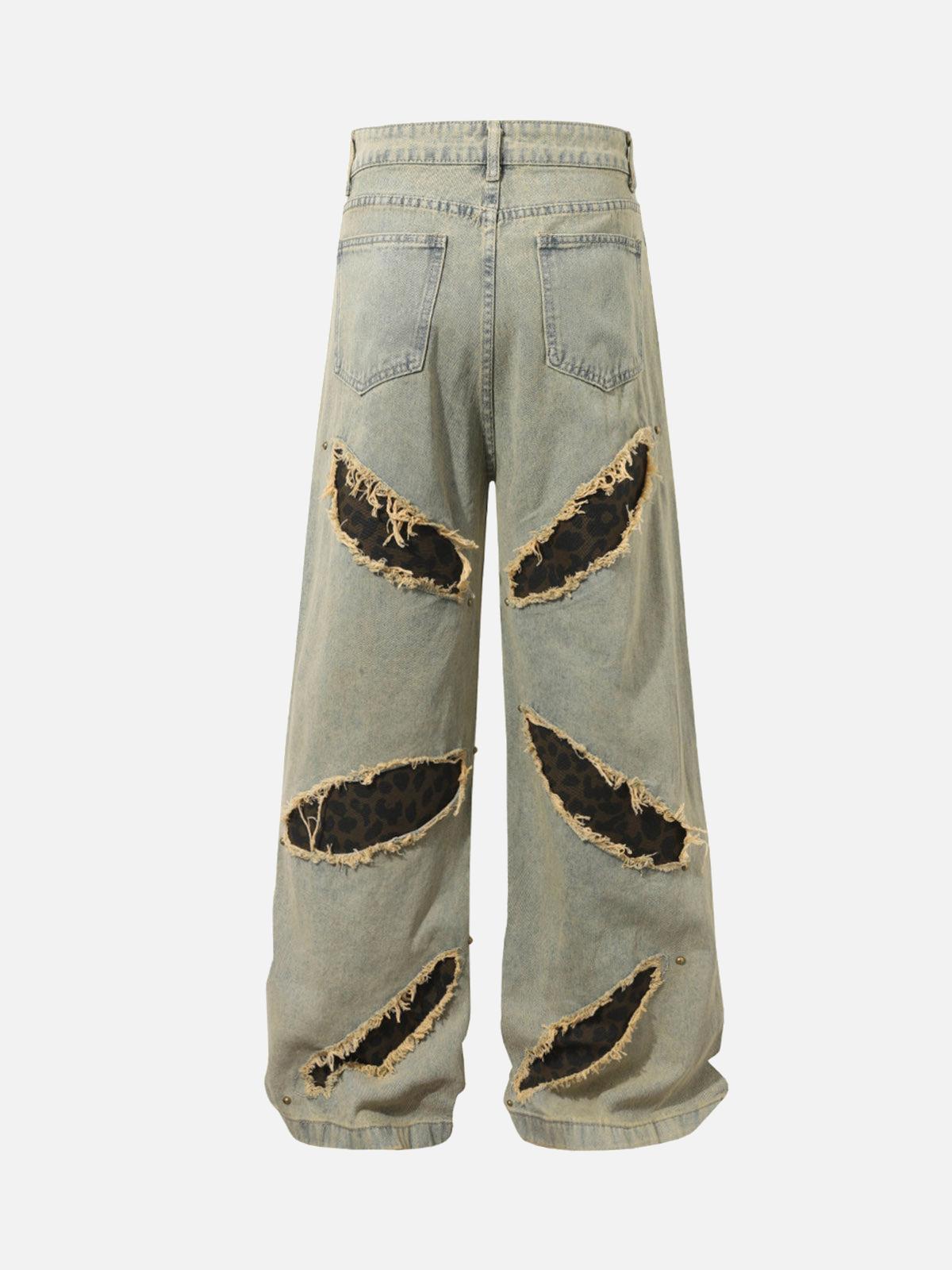 Concert Outfit Distressed Raw Edge Patch Jeans
