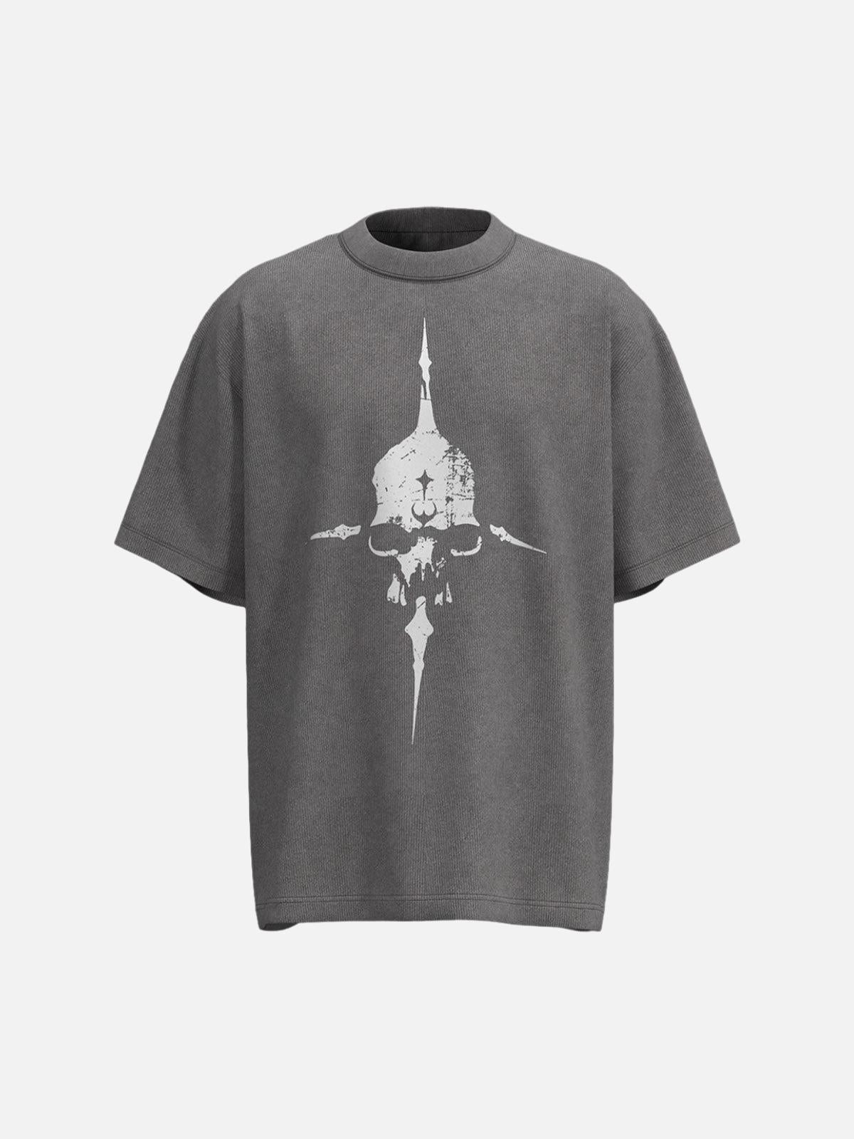 Concert Outfit Distressed Skull Cross Graphic T-Shirt