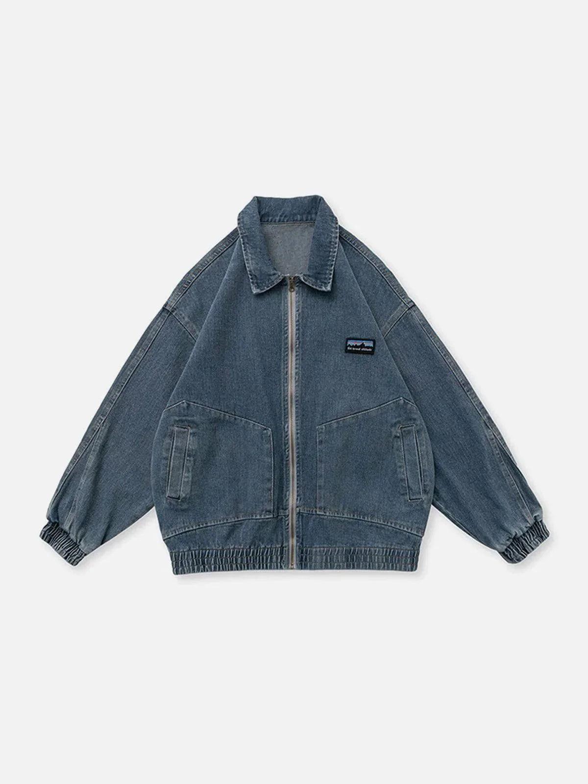 Concert Outfit Distressed Solid Color Denim Jacket