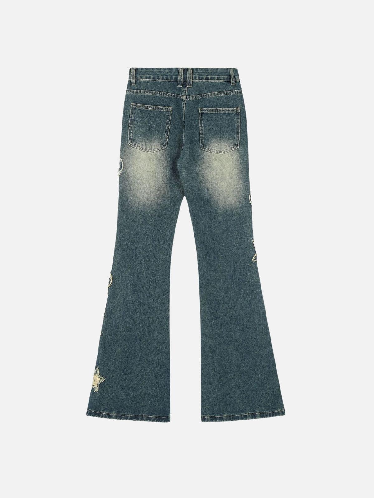 Concert Outfit Distressed Star Heart Jeans