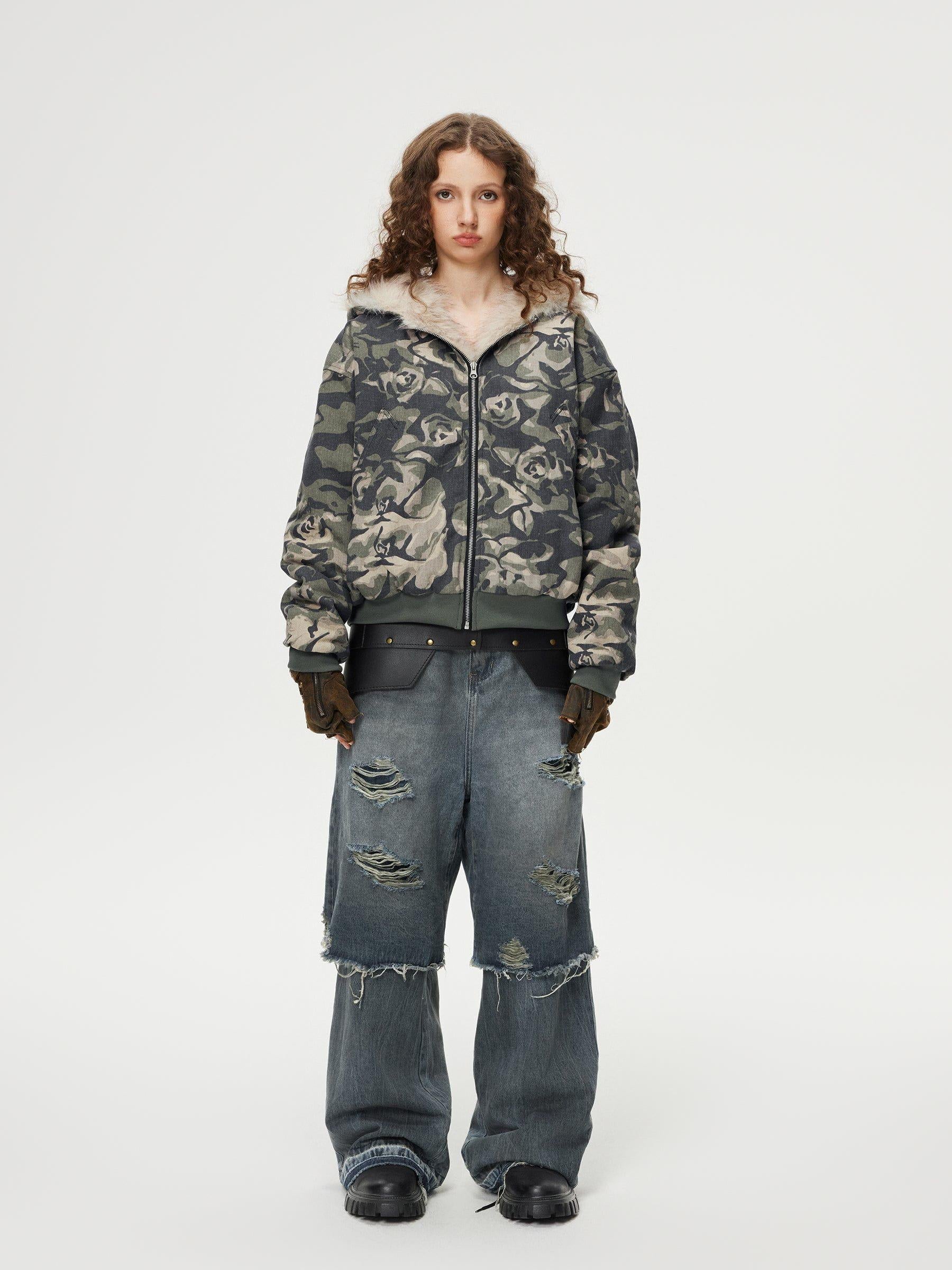 Concert Outfit Distressed Two Layer Baggy Jeans