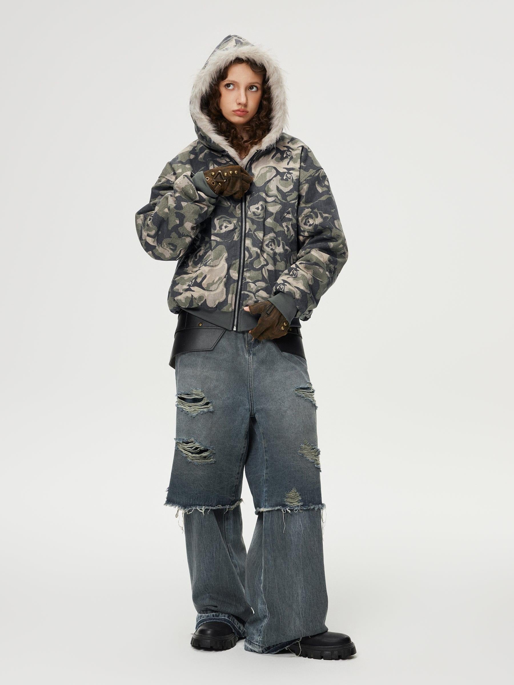 Concert Outfit Distressed Two Layer Baggy Jeans