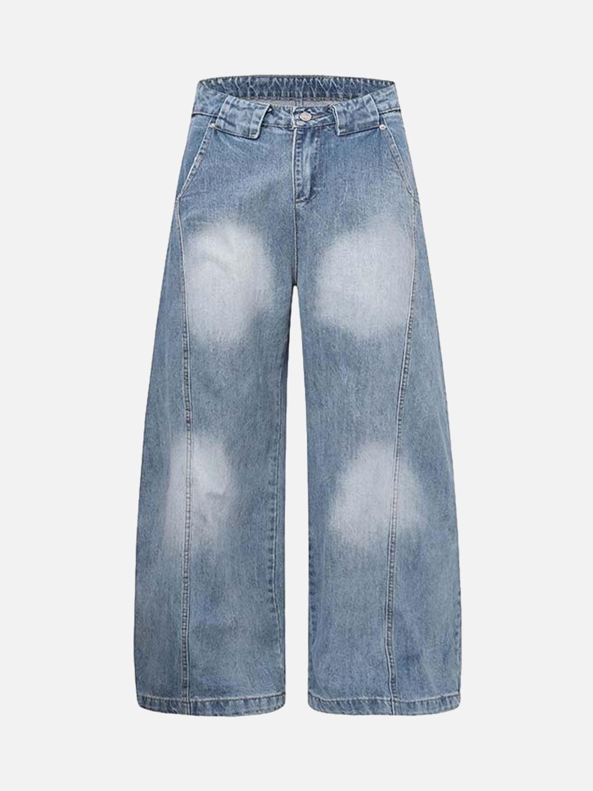 Concert Outfit Distressed Washed Deconstructed Barrel Jeans