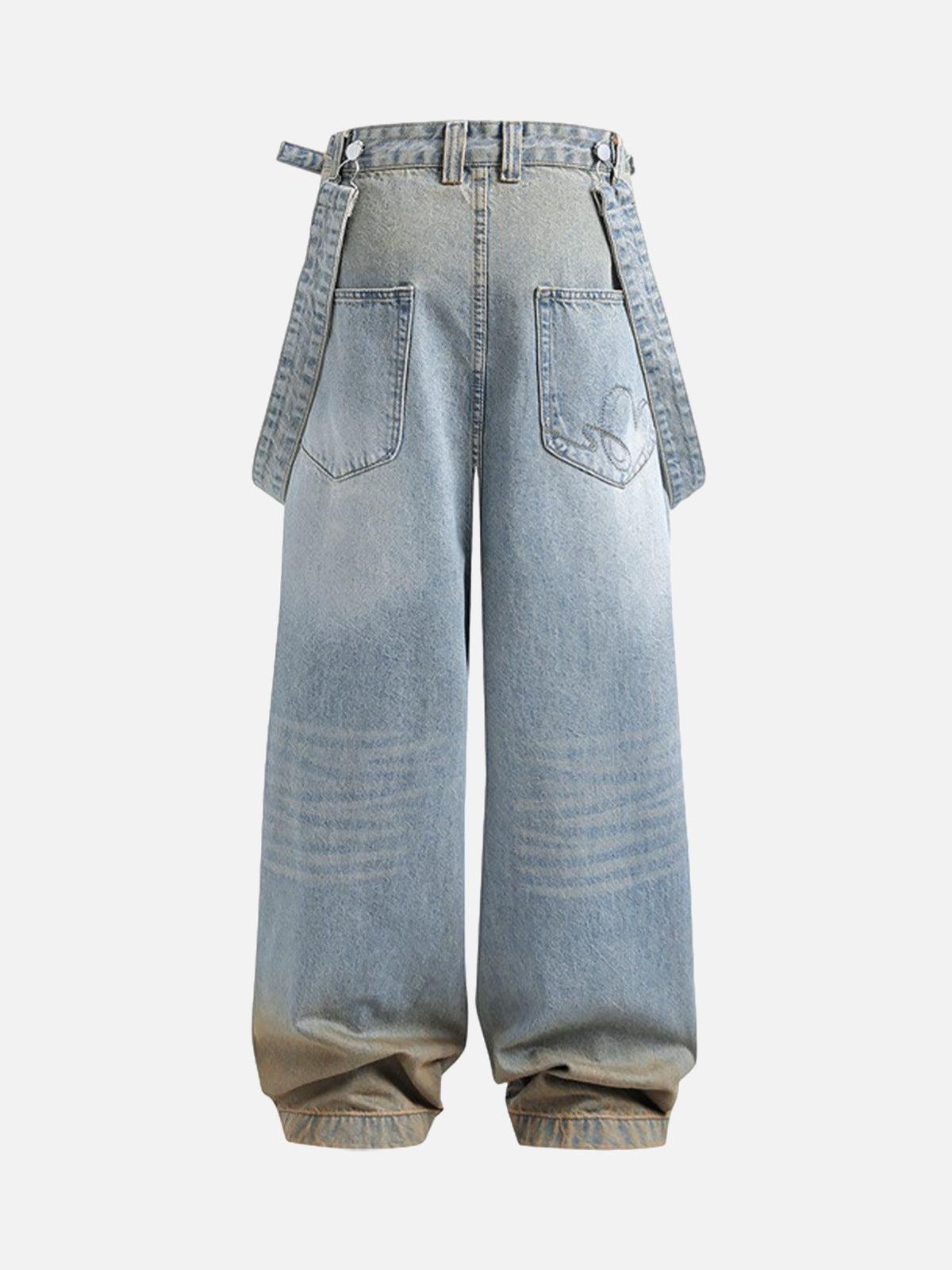 Concert Outfit Distressed Washed Detachable Jeans