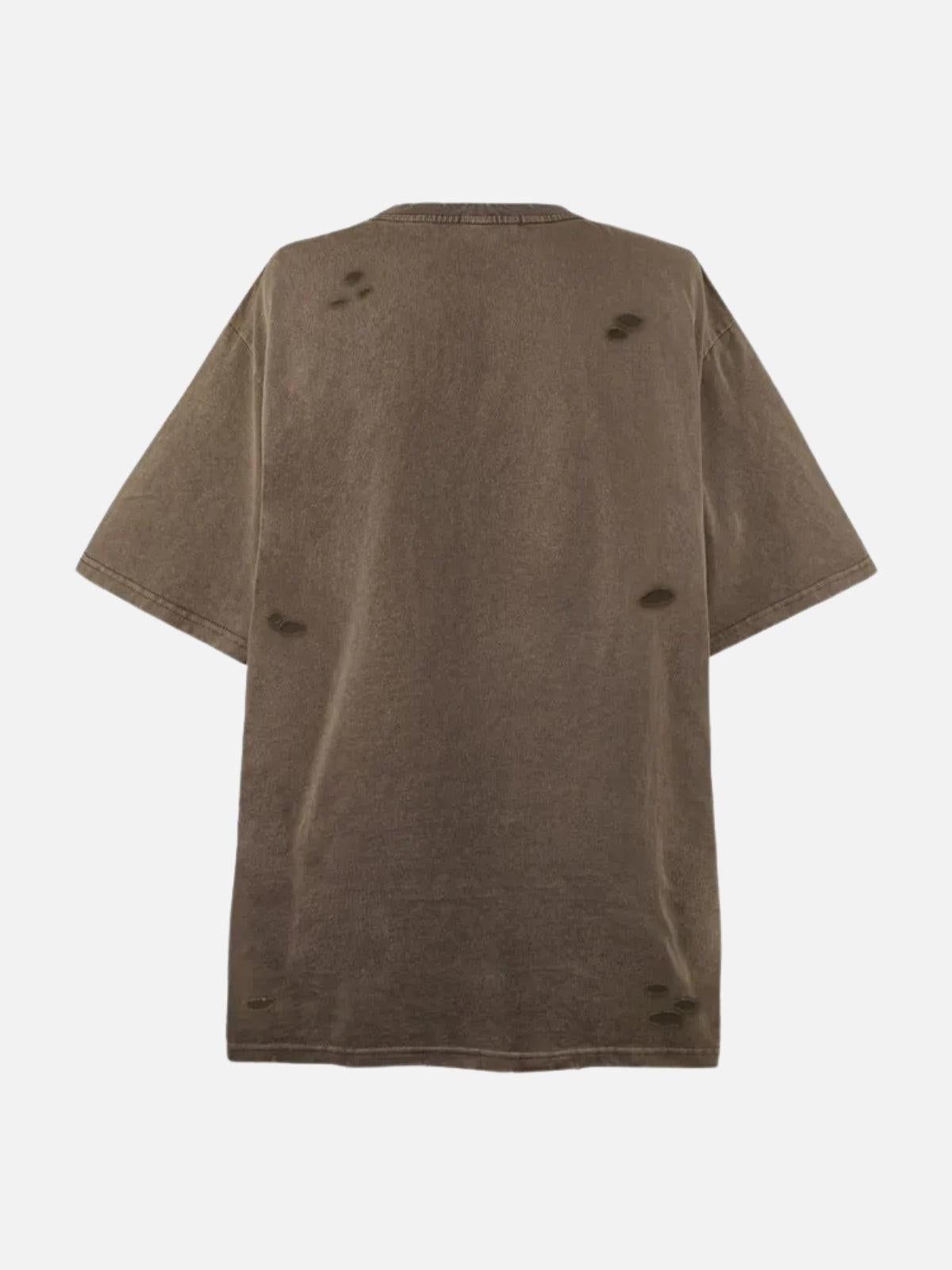 Concert Outfit Distressed Washed Ripped Tee