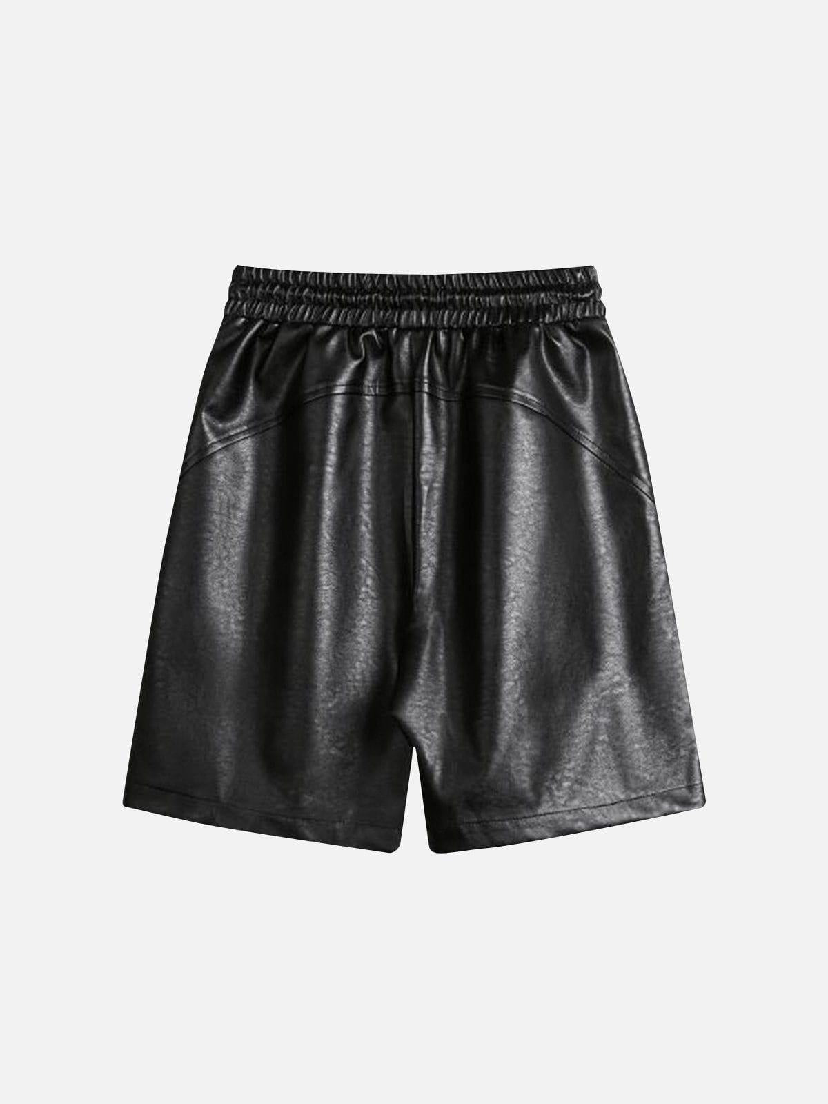 Concert Outfit Drawstring Faux Leather Shorts