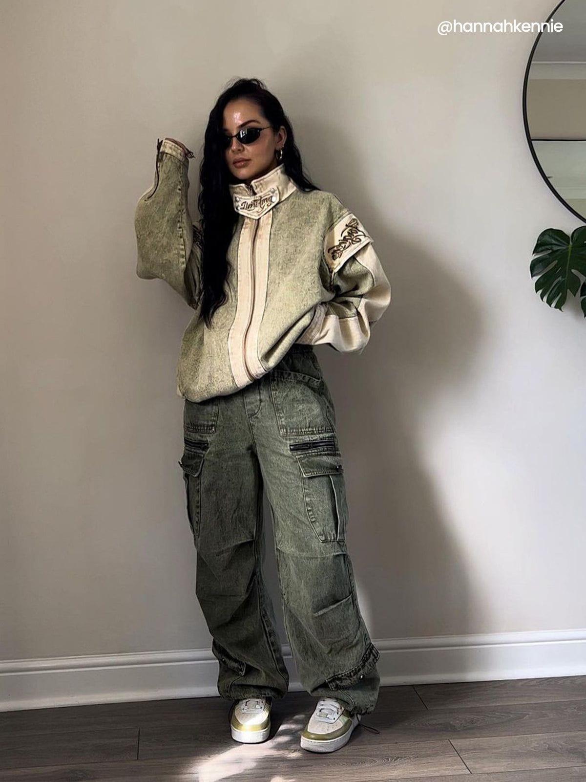 Concert Outfit Drawstring Loose Cargo Jeans