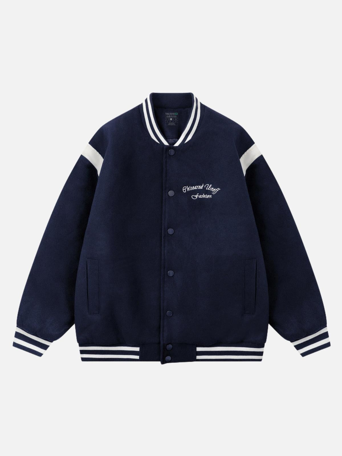Concert Outfit Embroidered Contrast Color Varsity Jacket